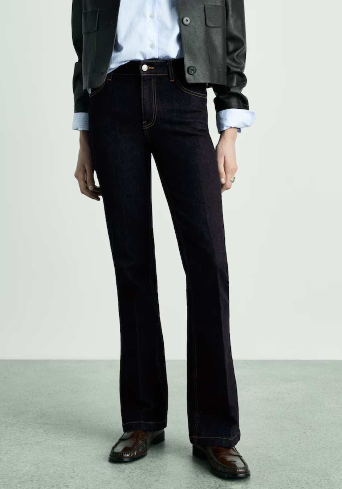 Mango Jeans flare rinse wash - Open Blue 1 Shaws Department Stores