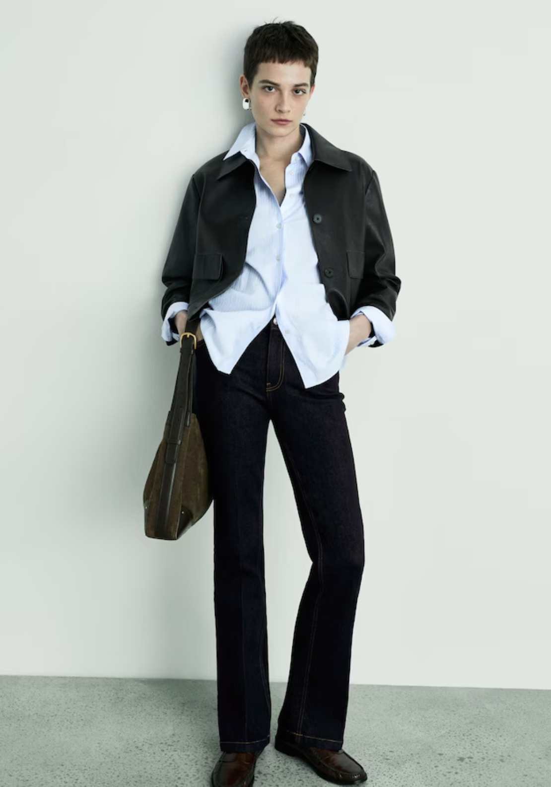Mango Jeans flare rinse wash - Open Blue 2 Shaws Department Stores