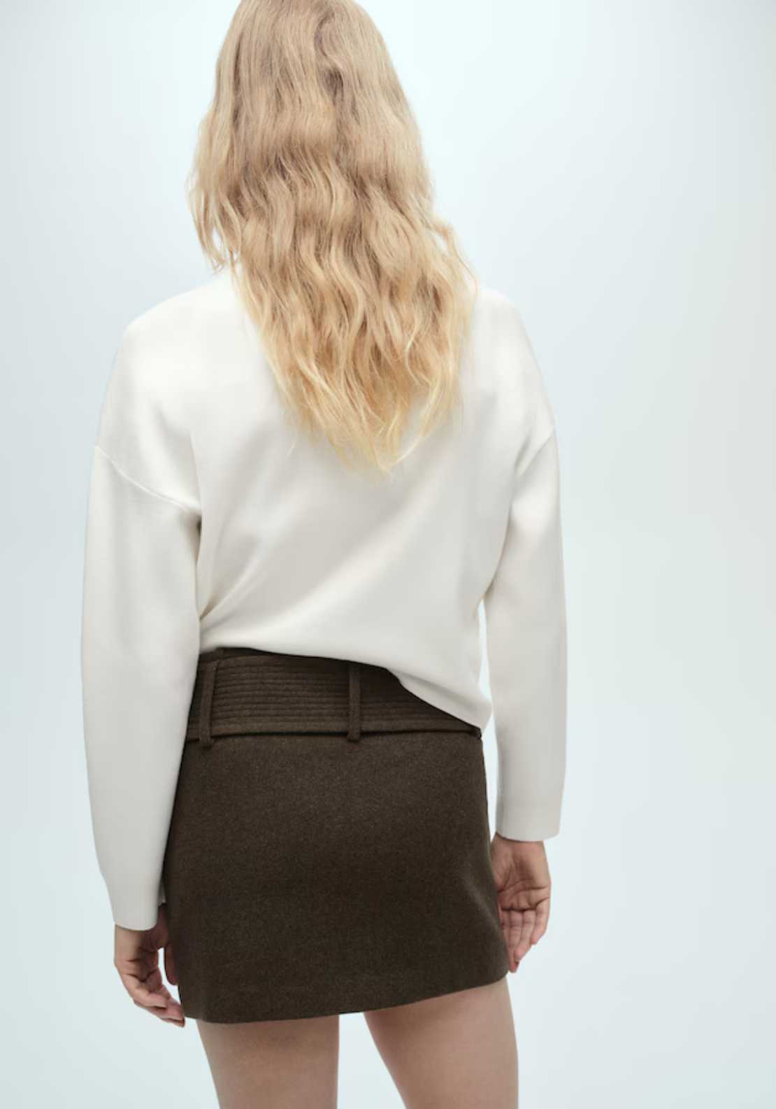 Mango Perkins-neck sweater with zip - Light Beige 2 Shaws Department Stores