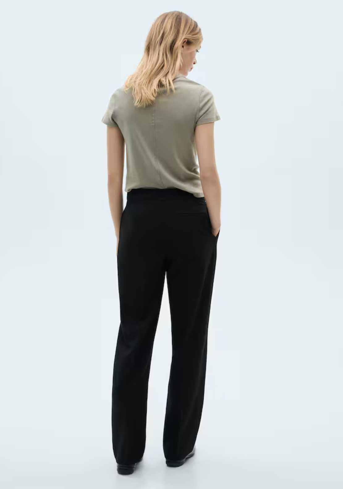 Mango Straight-fit pleated trousers - Black 3 Shaws Department Stores