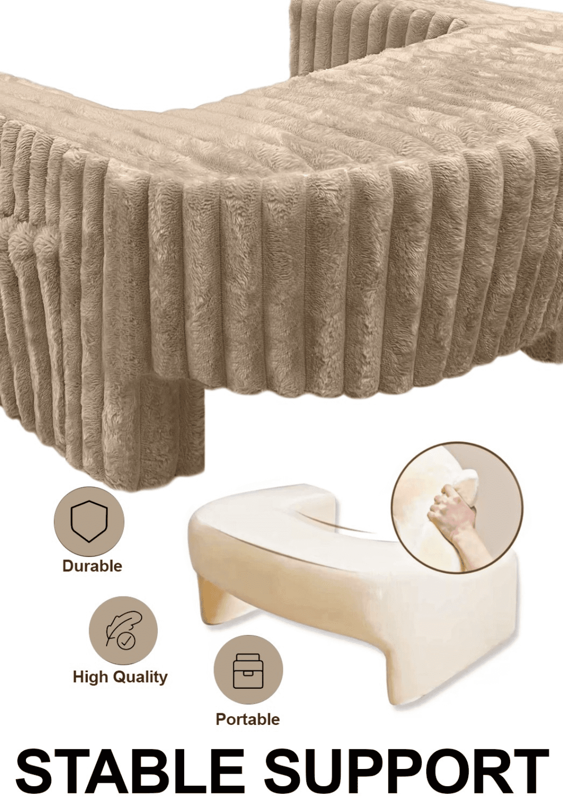 The Home Collection Bed Tray Ribbed 3cm Cord - Beige 2 Shaws Department Stores