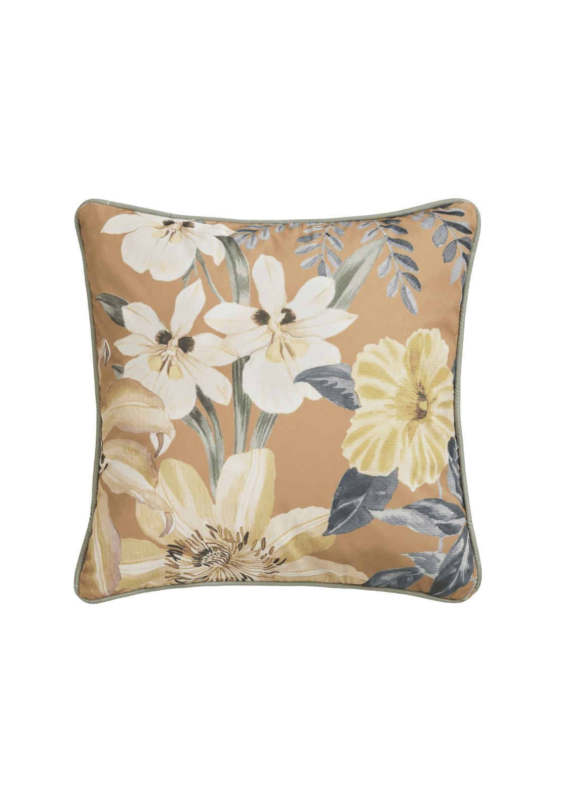 Heather &amp; Ferne Sarah Velvet Cushion - Gold 2 Shaws Department Stores