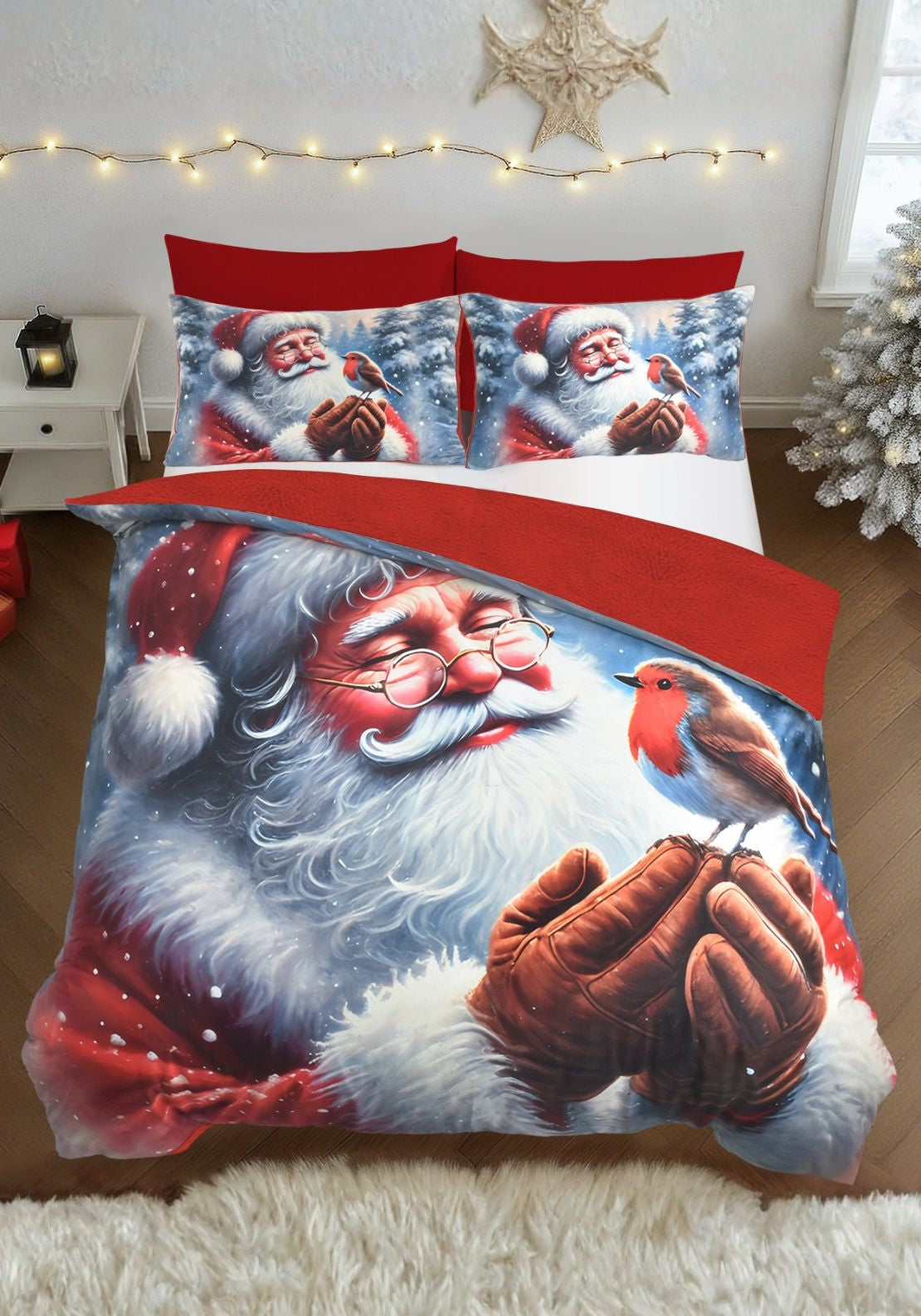The Home Collection Santa with Robin Duvet Cover Set - Multi 1 Shaws Department Stores