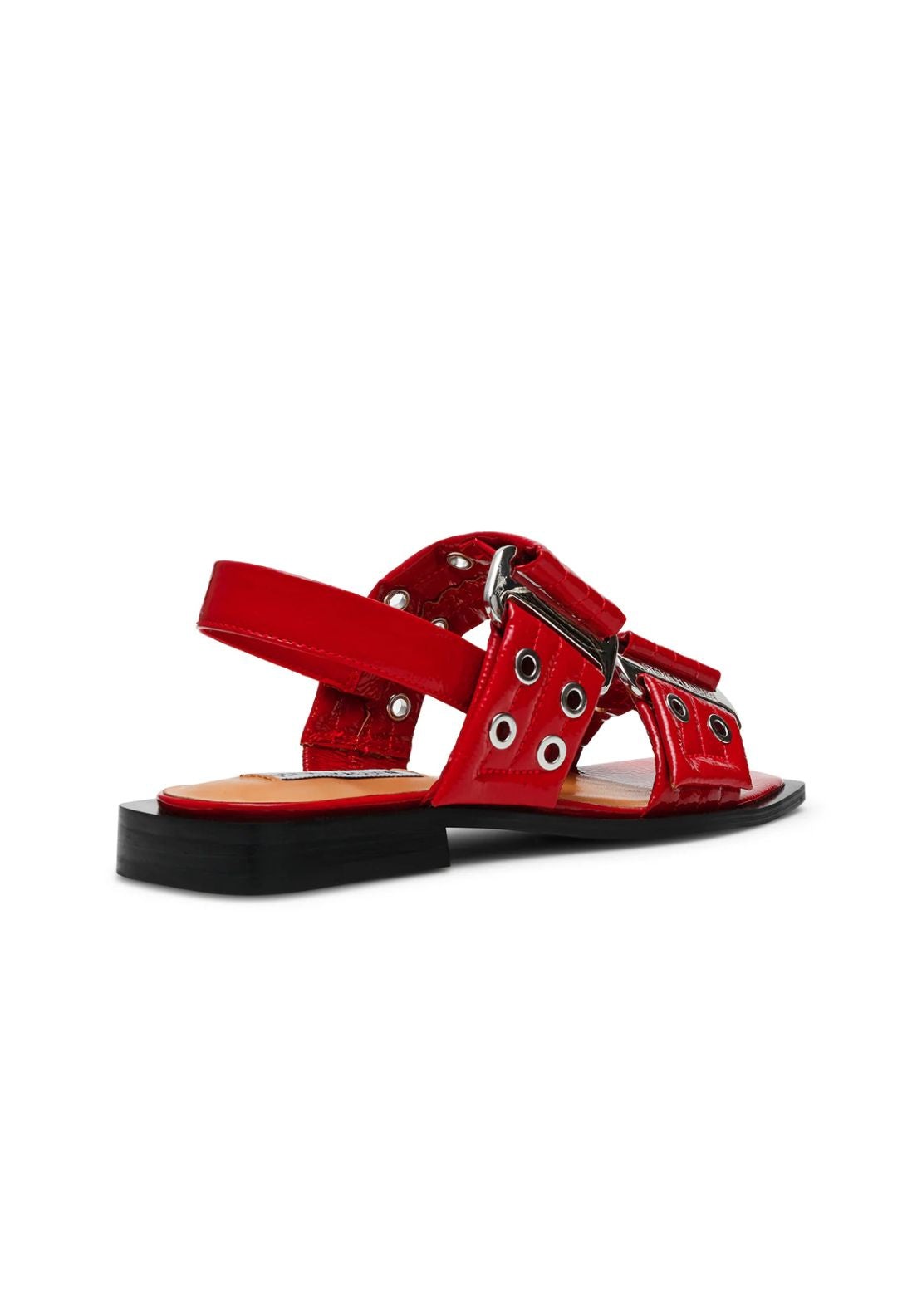 Steve Madden Buckle Stud Flat Sandal - Red 4 Shaws Department Stores