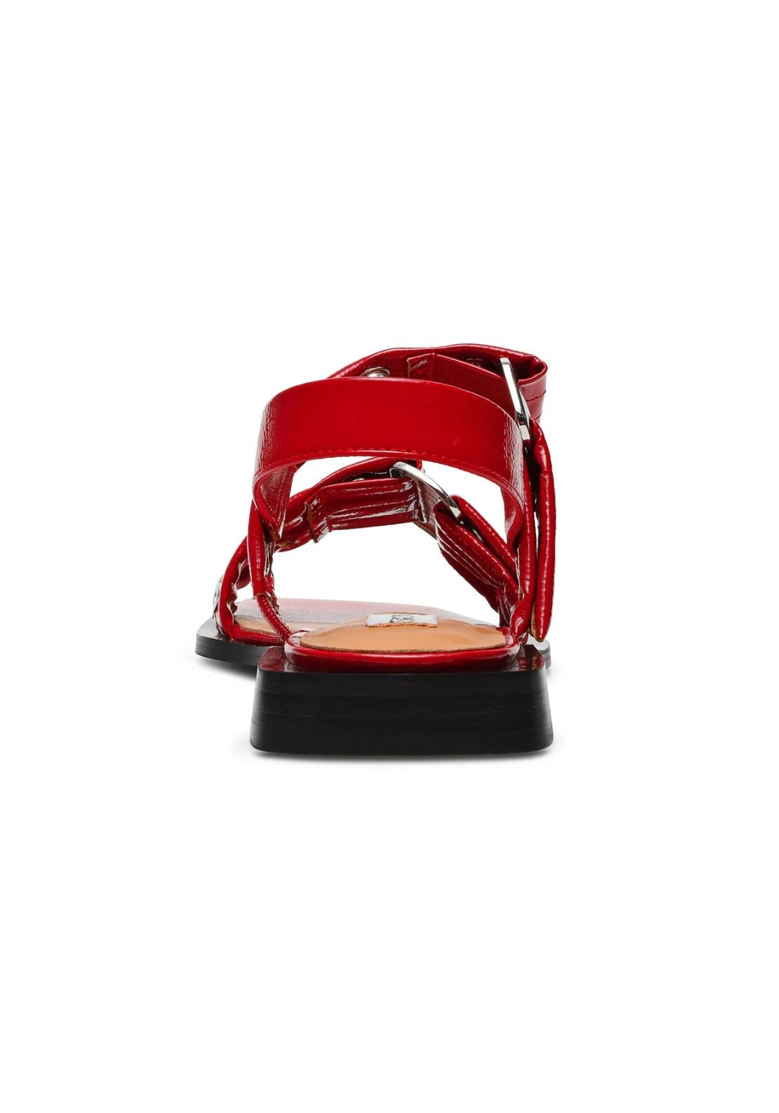 Steve Madden Buckle Stud Flat Sandal - Red 5 Shaws Department Stores
