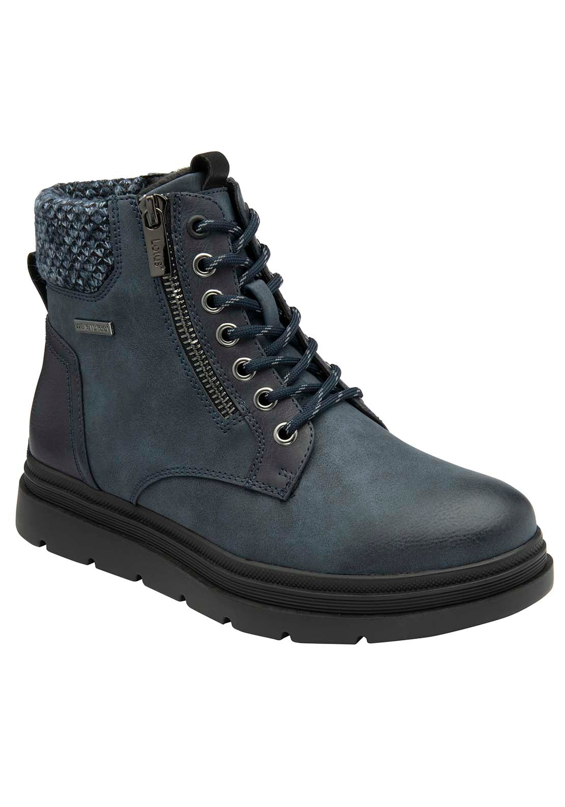 Lotus Saundra Ladies Waterproof Ankle Boot - Blue 2 Shaws Department Stores