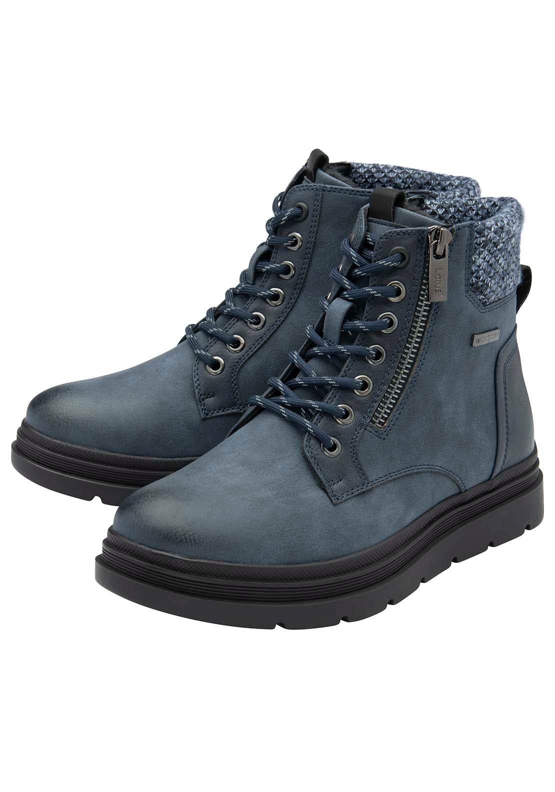 Lotus Saundra Ladies Waterproof Ankle Boot - Blue 1 Shaws Department Stores