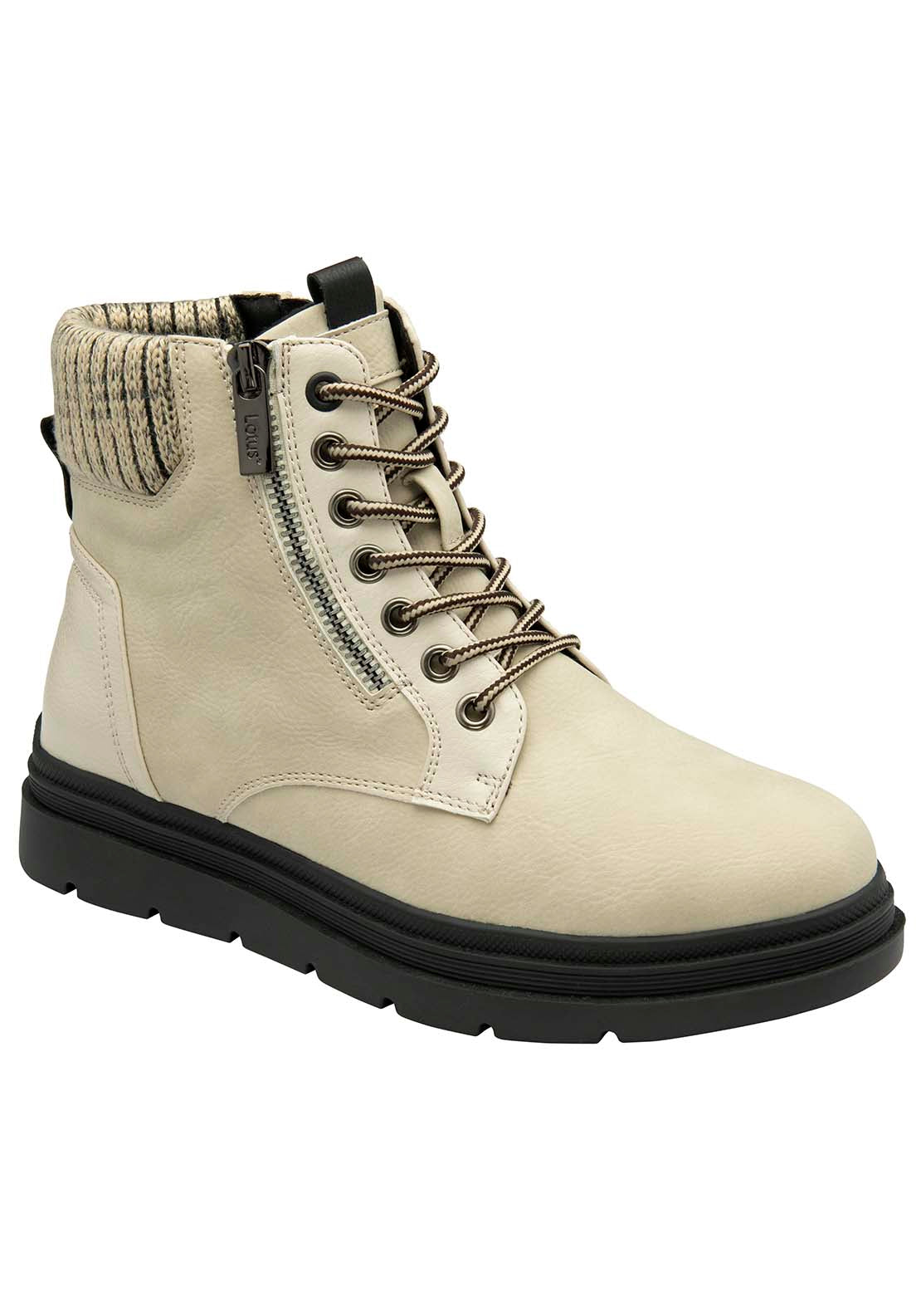 Lotus Saundra Ladies Waterproof Ankle Boot - Winter White 2 Shaws Department Stores
