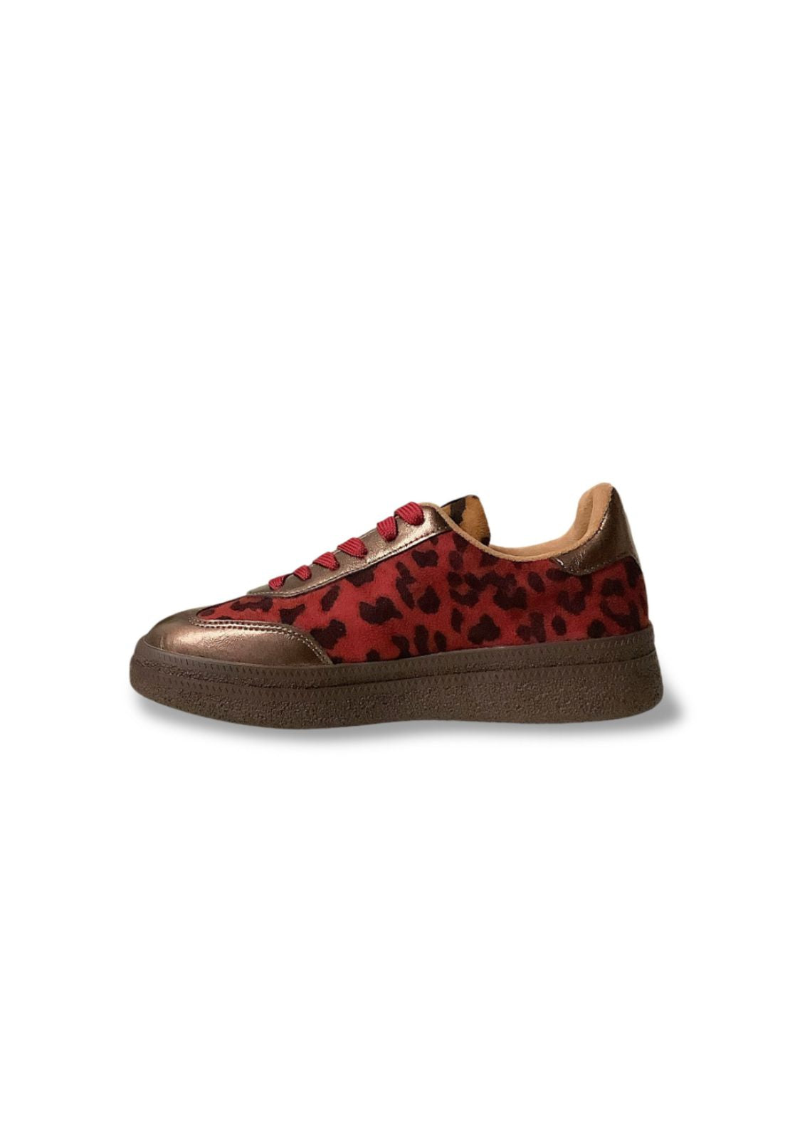 Gum Sole Trainer - Bronze/burg/leo