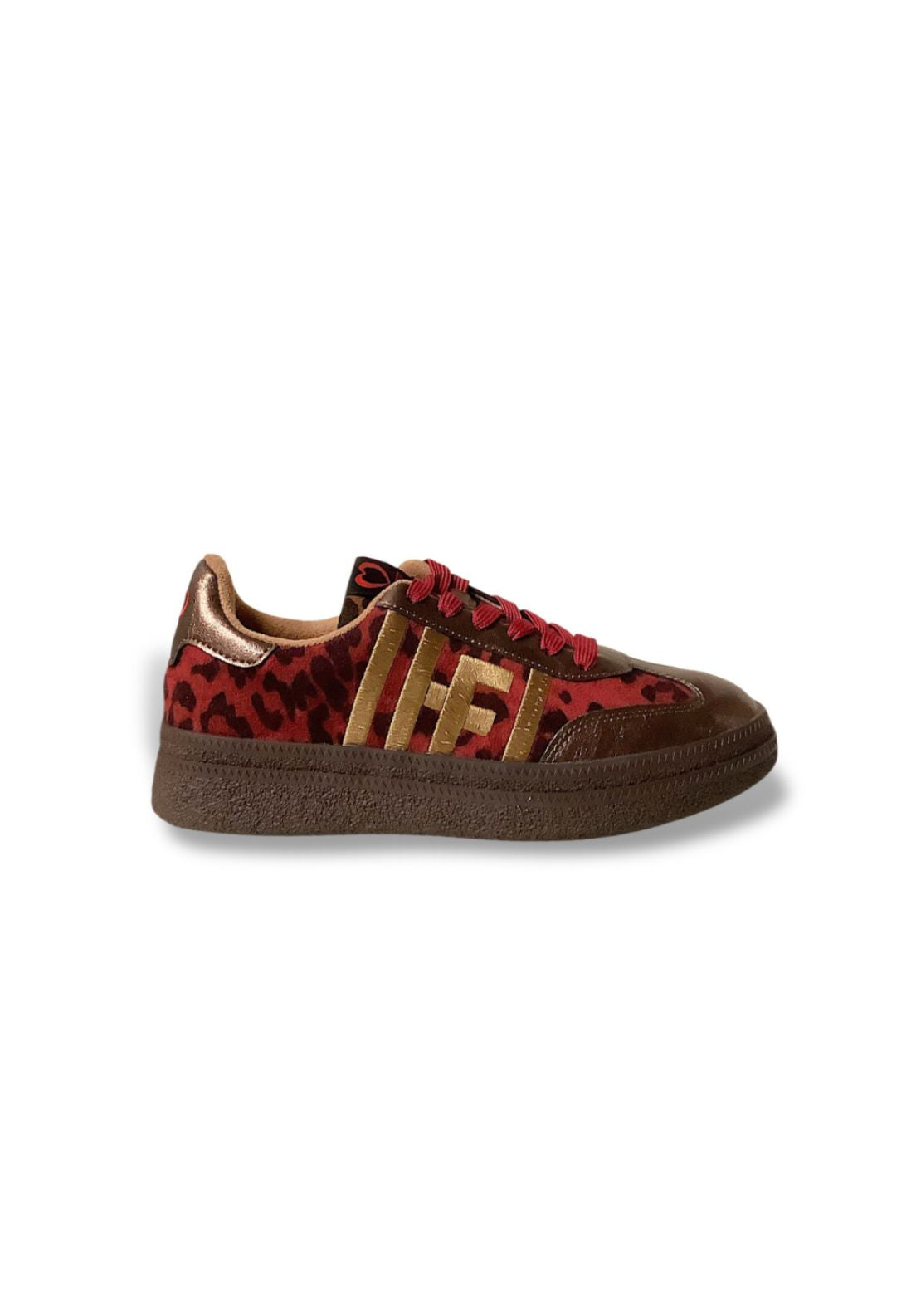 Gum Sole Trainer - Bronze/burg/leo