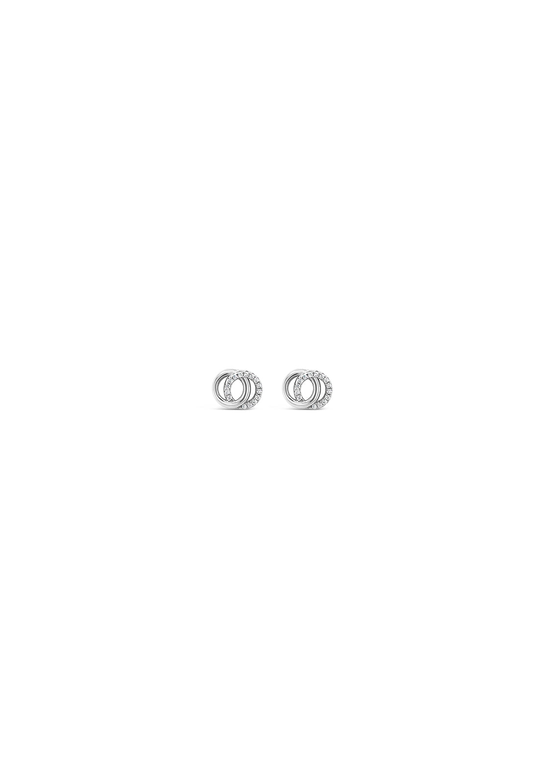 Absolute Jewellery Earring Silverver Circles Entwine - Sliver 1 Shaws Department Stores