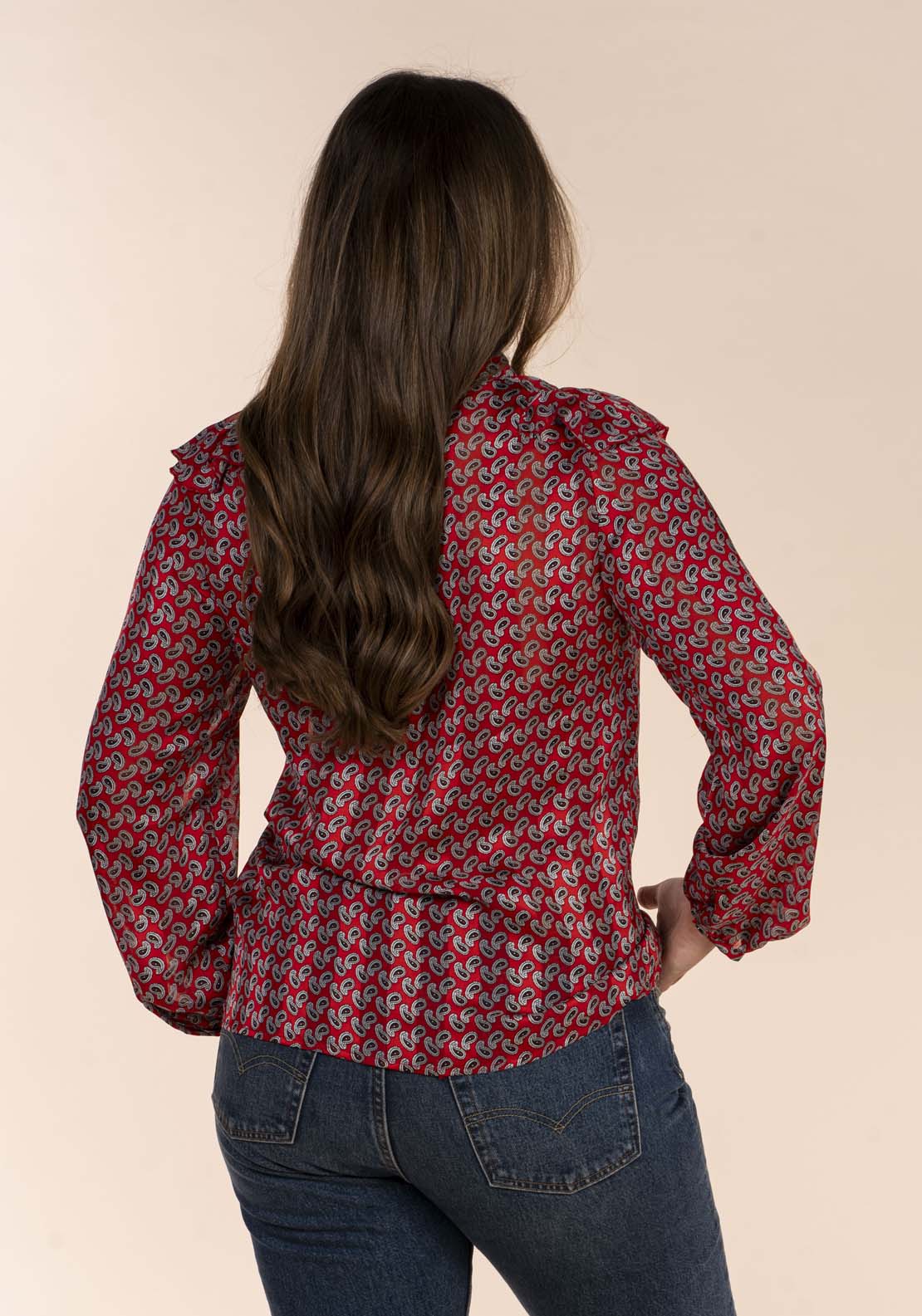 Naoise Frill Shoulder Paisley Blouse 4 Shaws Department Stores