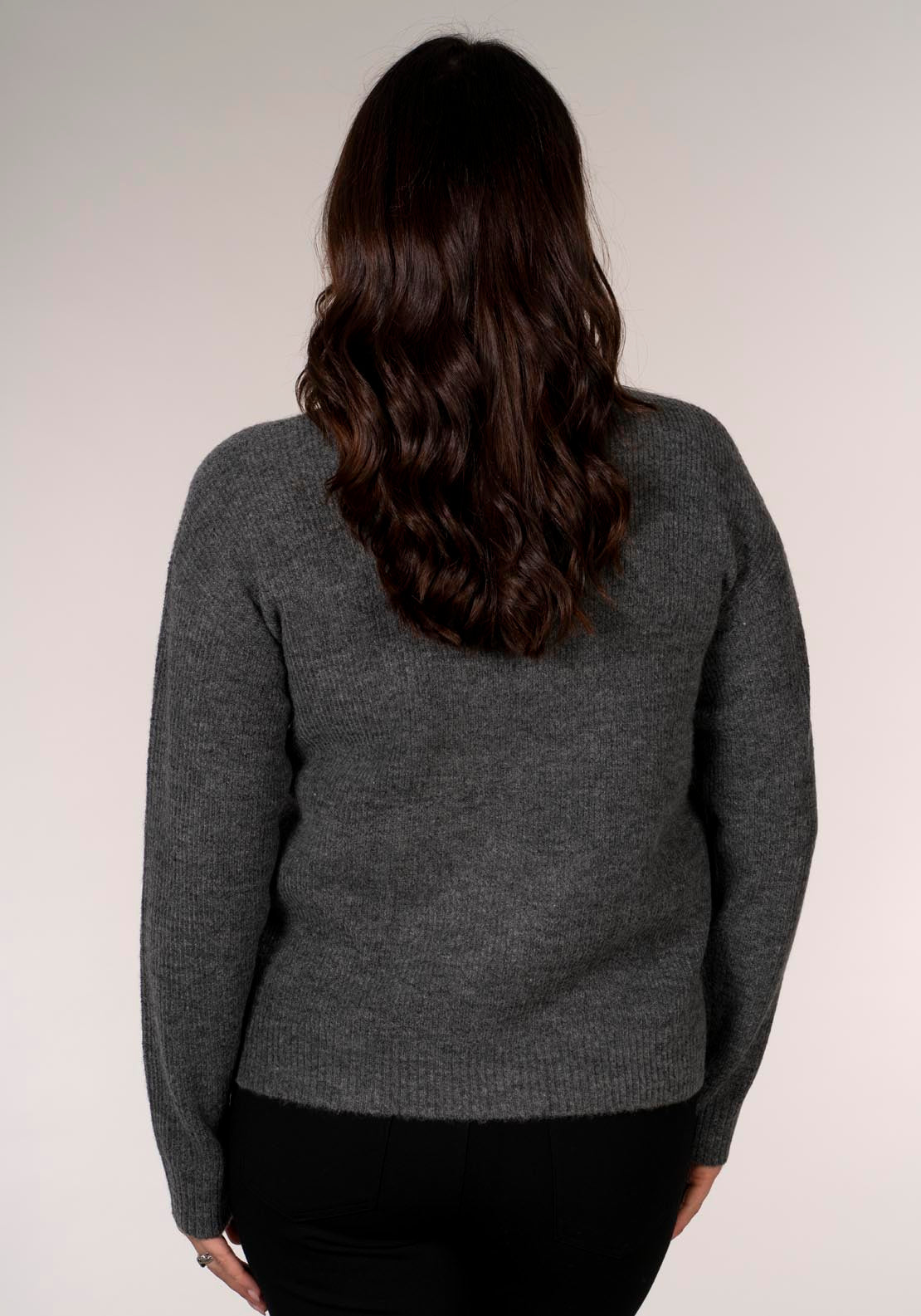 Tea Lane Sparkle Stripe Crew Jumper - Charcoal Marl 2 Shaws Department Stores