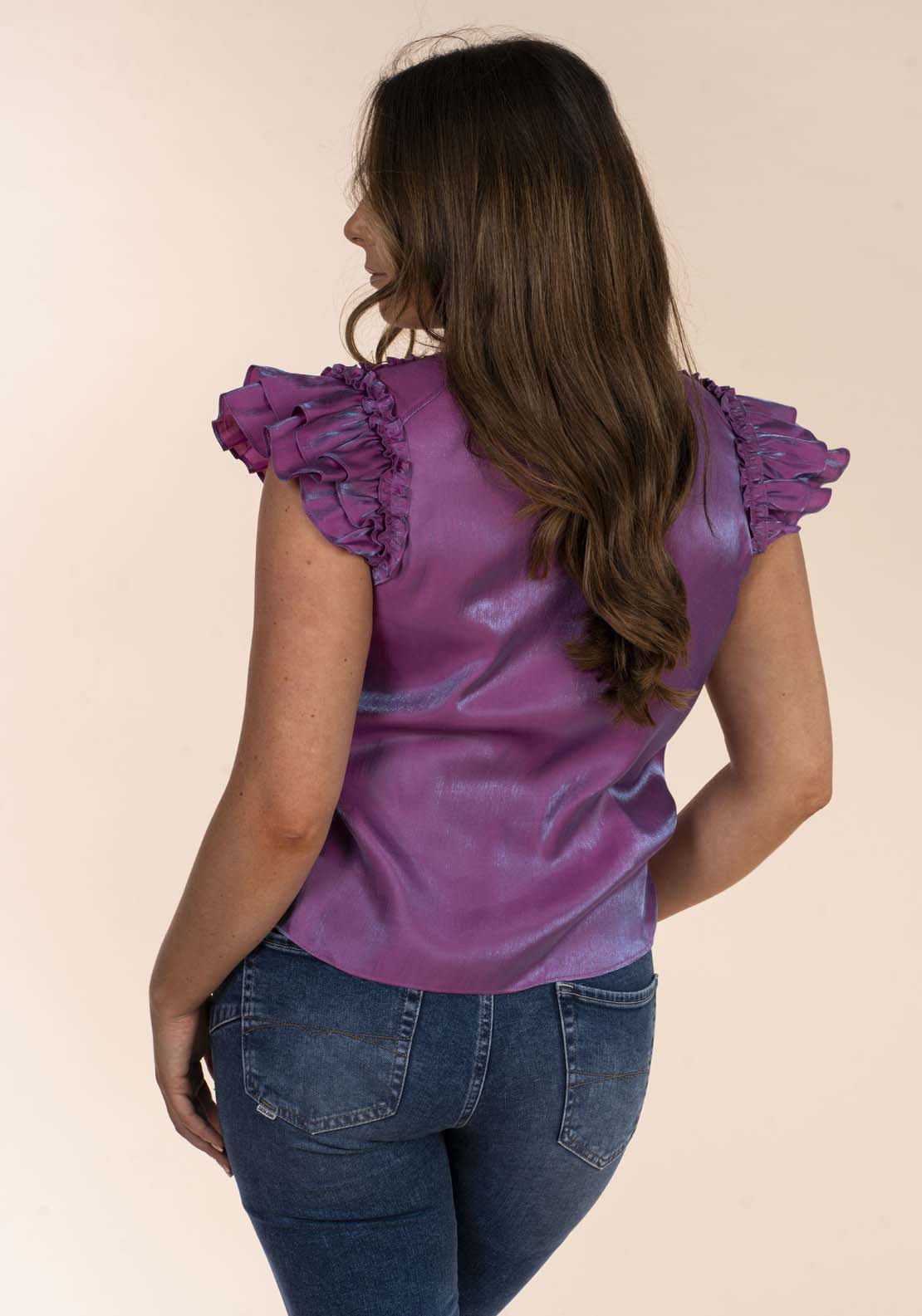 Naoise Shimmer Blouse - Lilac 2 Shaws Department Stores