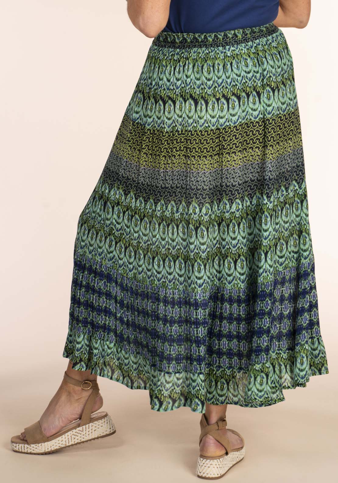 Tea Lane Print Tier Skirt - Blue 3 Shaws Department Stores