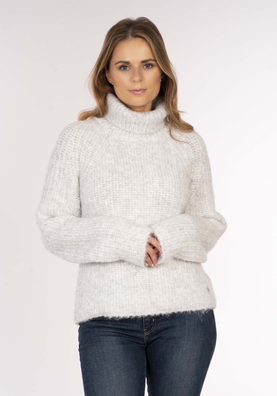 Naoise Rib Roll Raglan - Grey 1 Shaws Department Stores