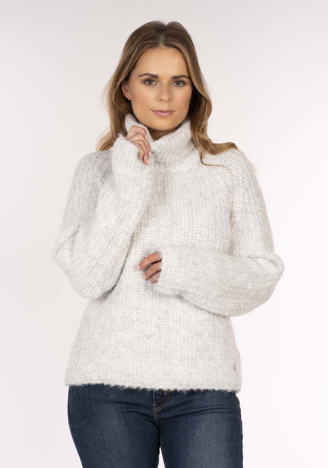 Naoise Rib Roll Raglan - Grey 6 Shaws Department Stores