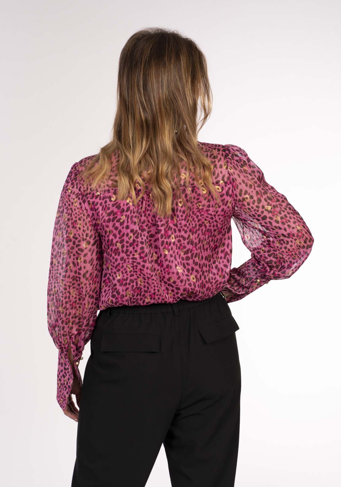 Naoise Leopard Print Blouse - Pink Leopard 5 Shaws Department Stores
