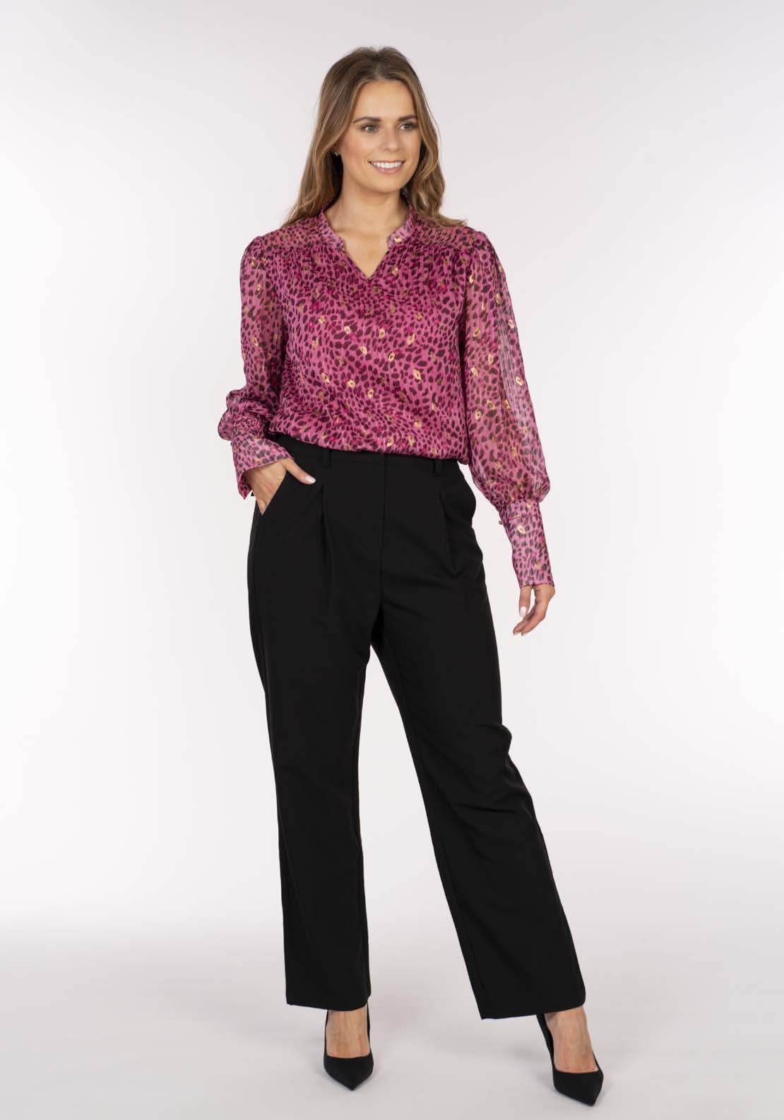 Naoise Leopard Print Blouse - Pink Leopard 2 Shaws Department Stores