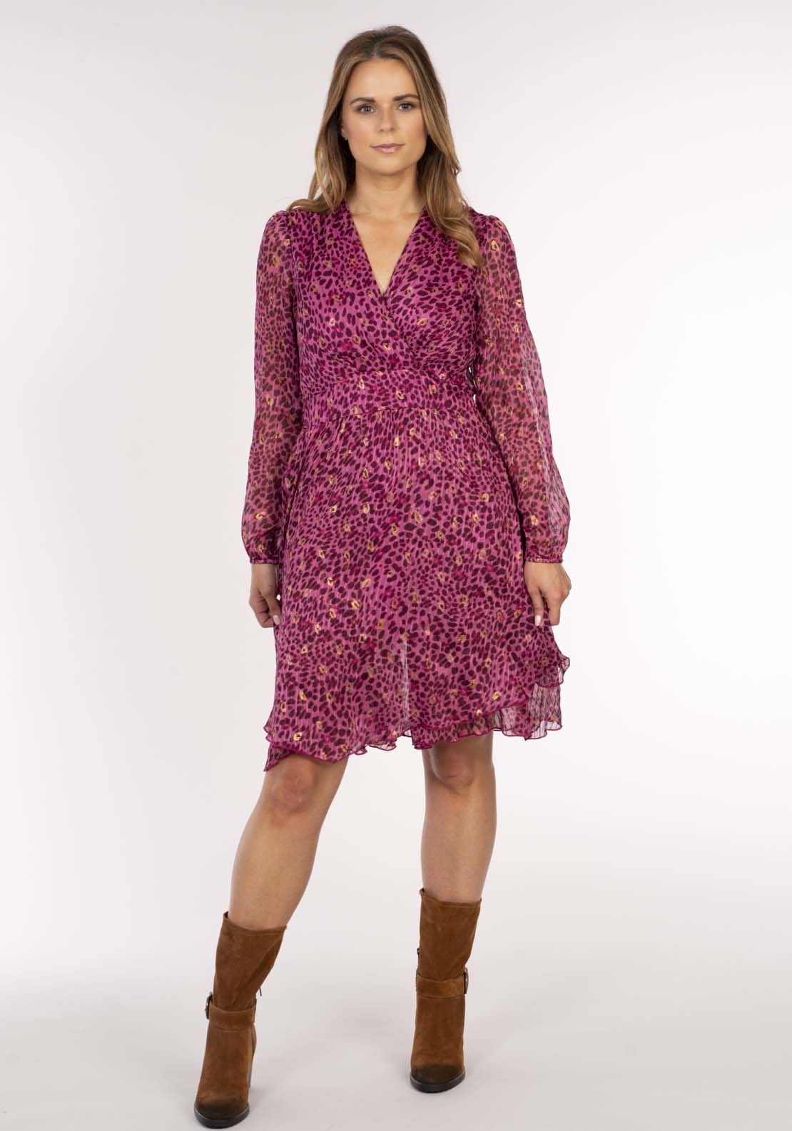 Naoise Leopard Dress - Pink Leopard 3 Shaws Department Stores