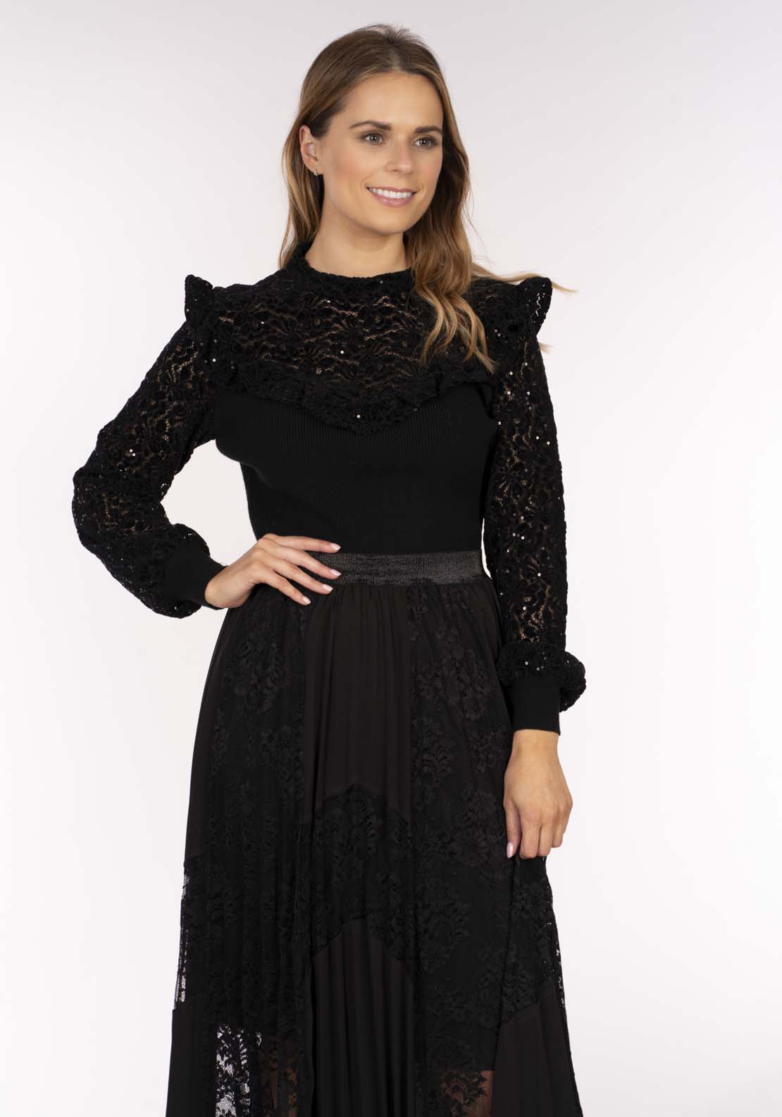Naoise Lace Skirt - Black 2 Shaws Department Stores