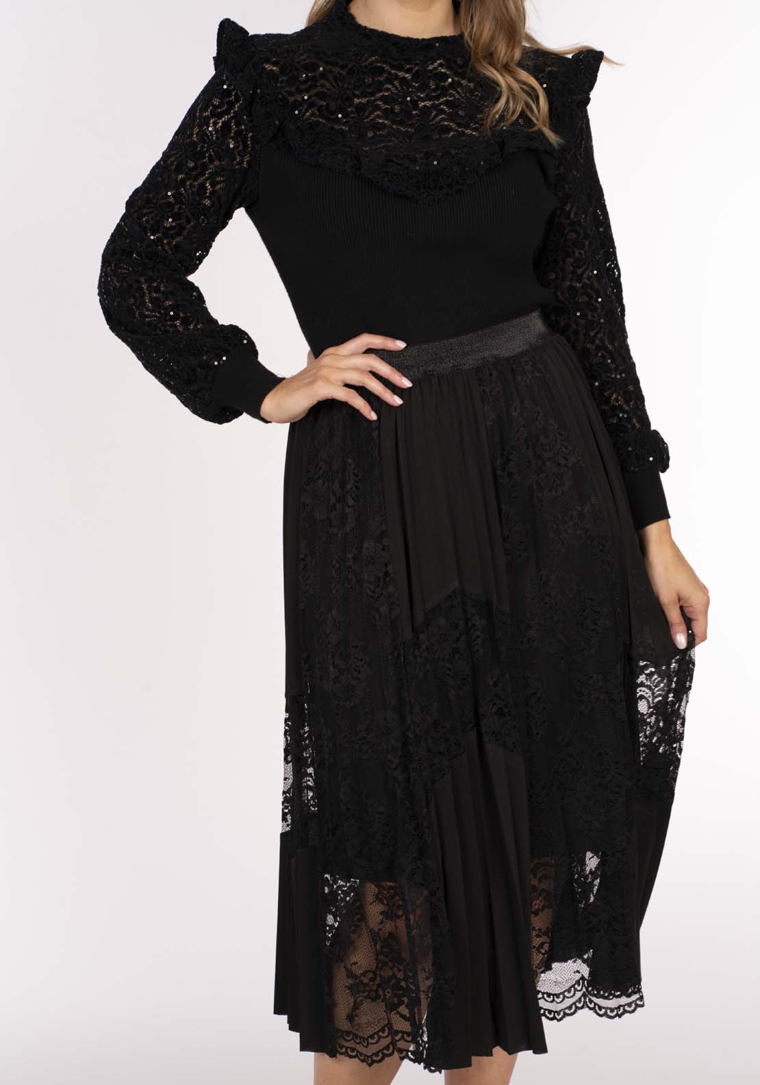 Naoise Lace Skirt - Black 5 Shaws Department Stores