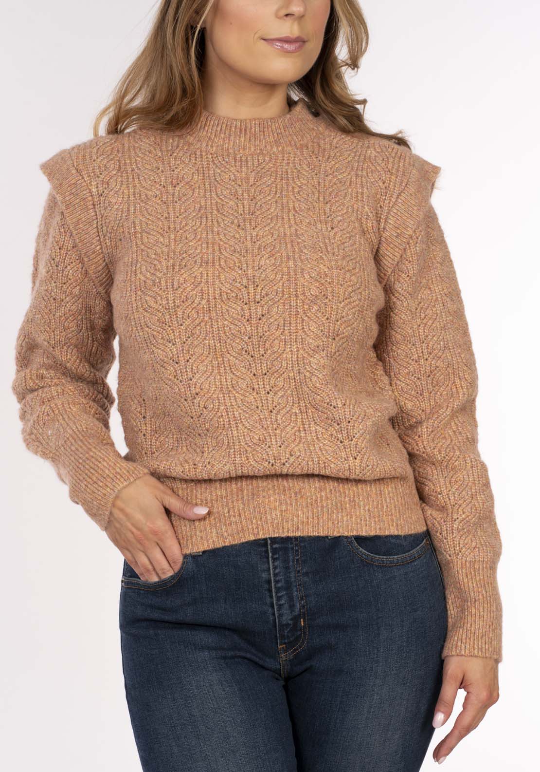 Naoise Button Shoulder Sweater - Spice 5 Shaws Department Stores