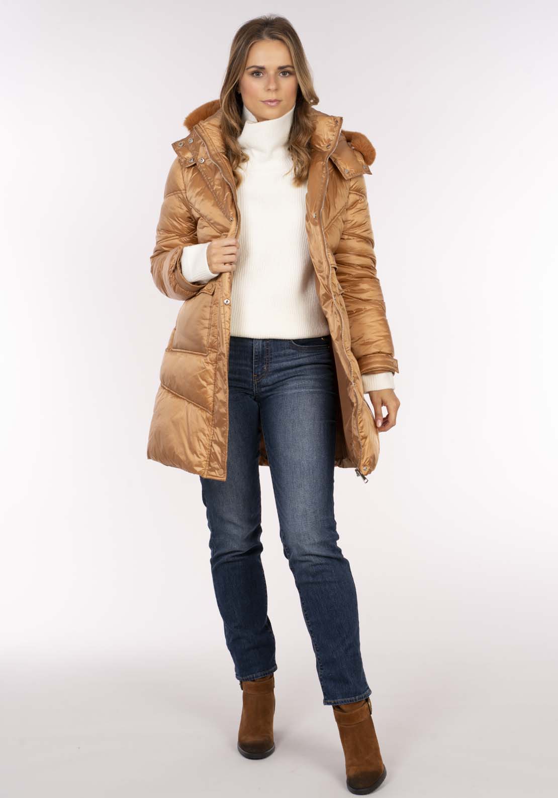 Naoise 3/4 Fur Hood - Caramel 8 Shaws Department Stores