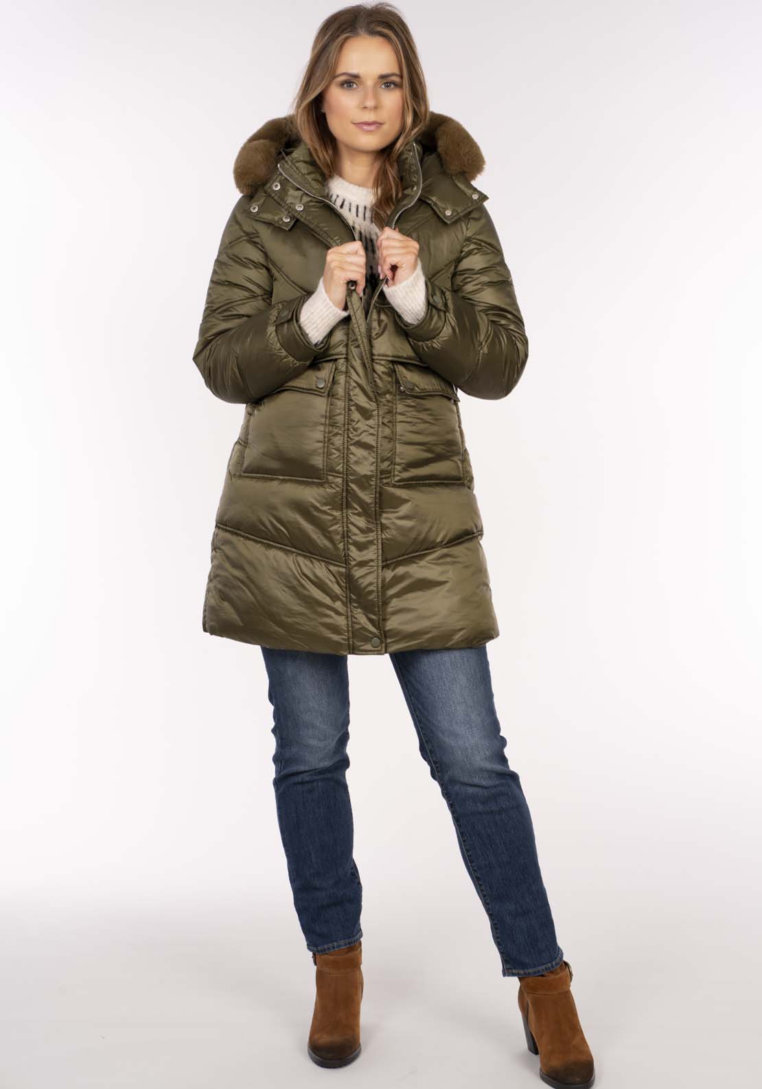 Naoise 3/4 Fur Hood - Green 7 Shaws Department Stores