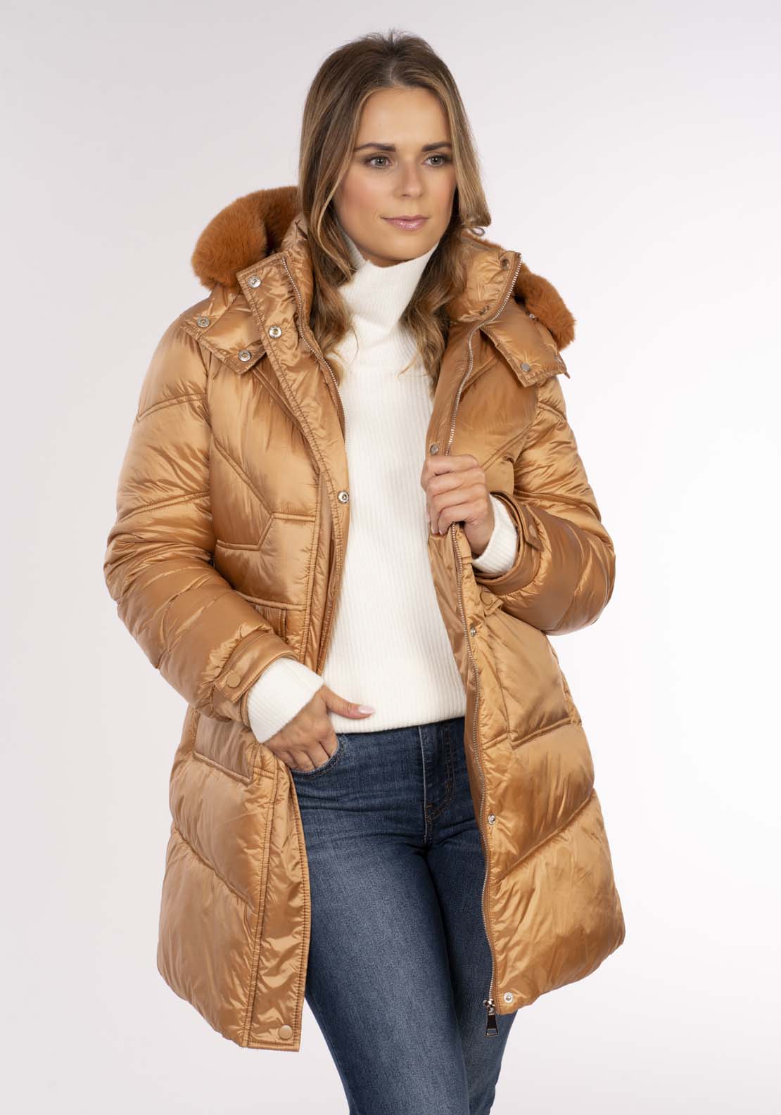 Naoise 3/4 Fur Hood - Caramel 5 Shaws Department Stores