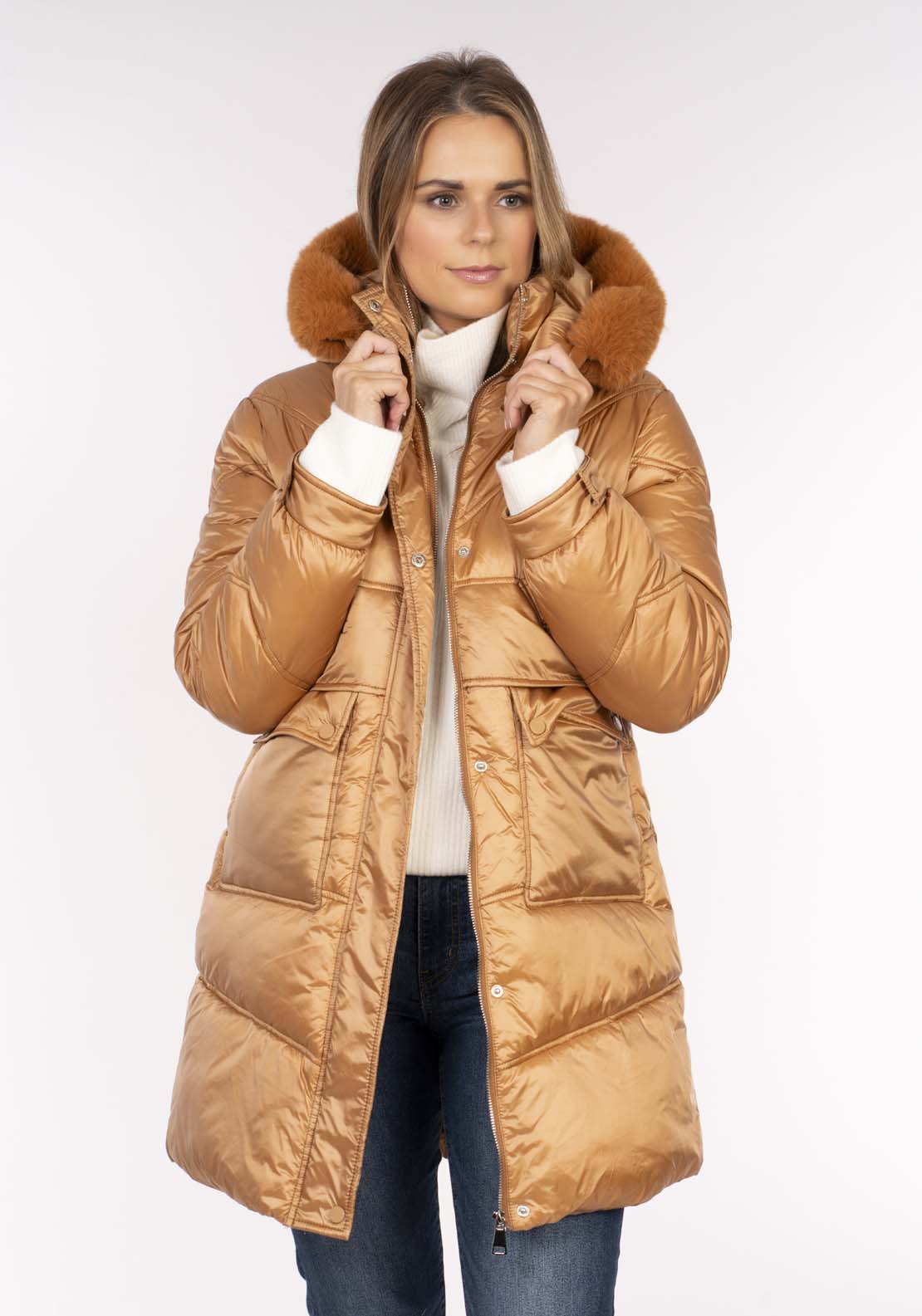 Naoise 3/4 Fur Hood - Caramel 4 Shaws Department Stores