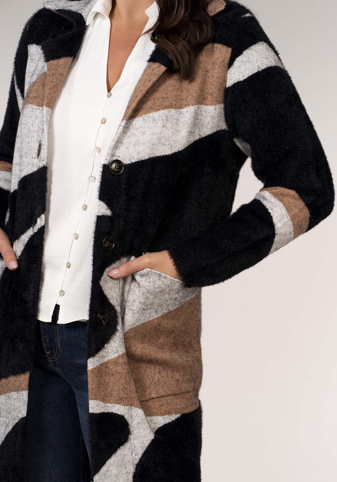 Tea Lane Wave Coatigan - Multicolour 3 Shaws Department Stores