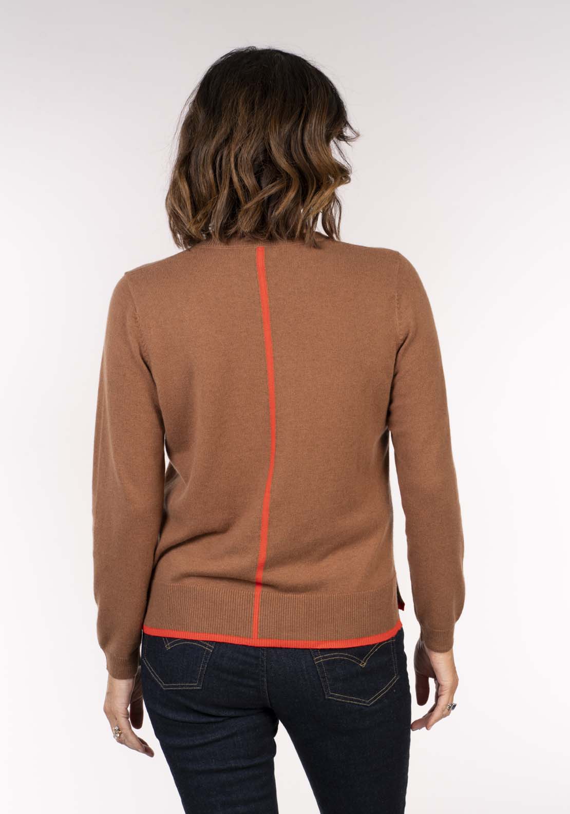Naoise Cashmere Wool V Sweater - Caramel 6 Shaws Department Stores