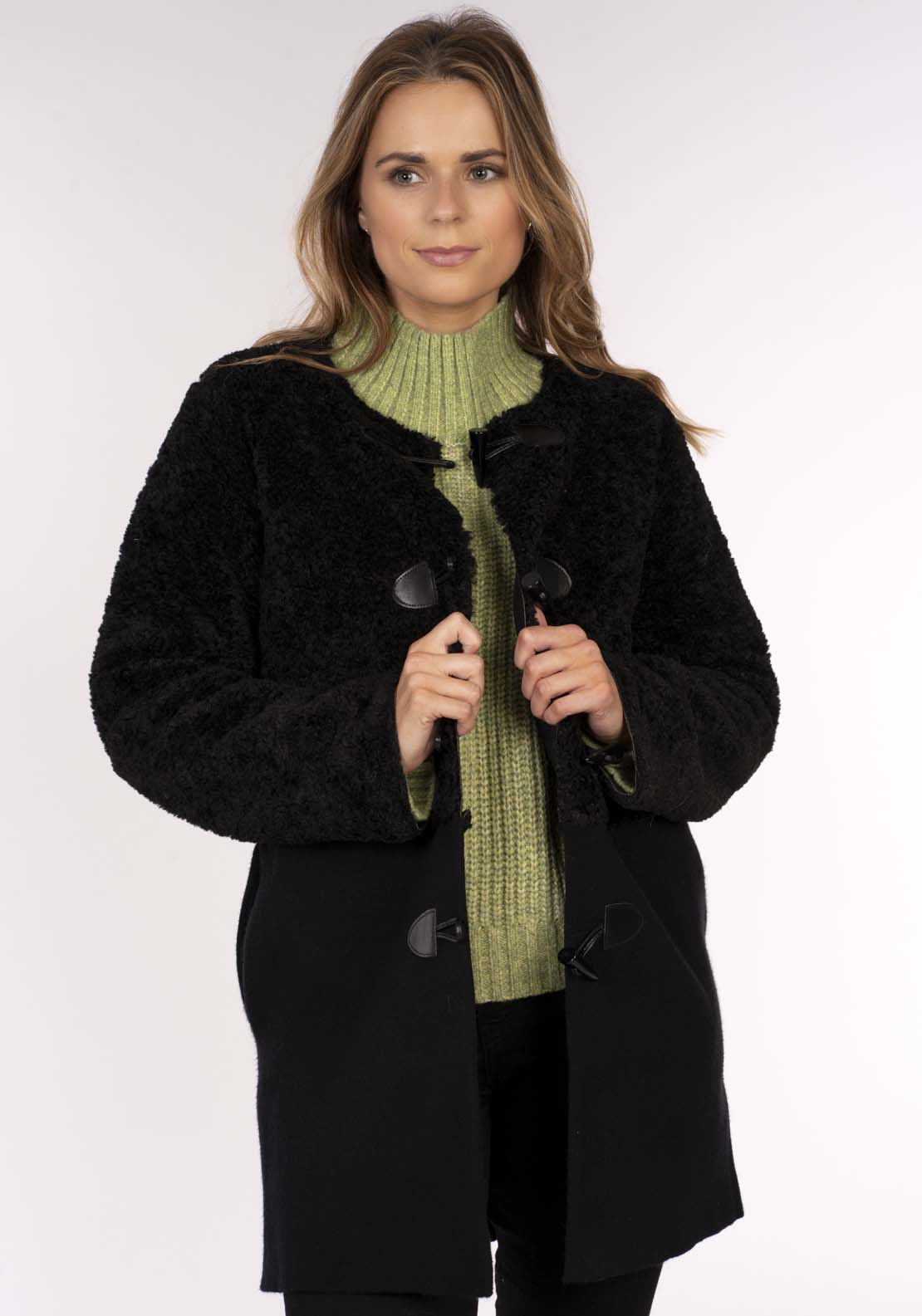 Naoise Suede And Sherpa Jacket - Black 2 Shaws Department Stores
