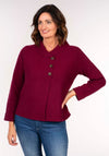Roll Neck Horizontal Jacket - Cranberry