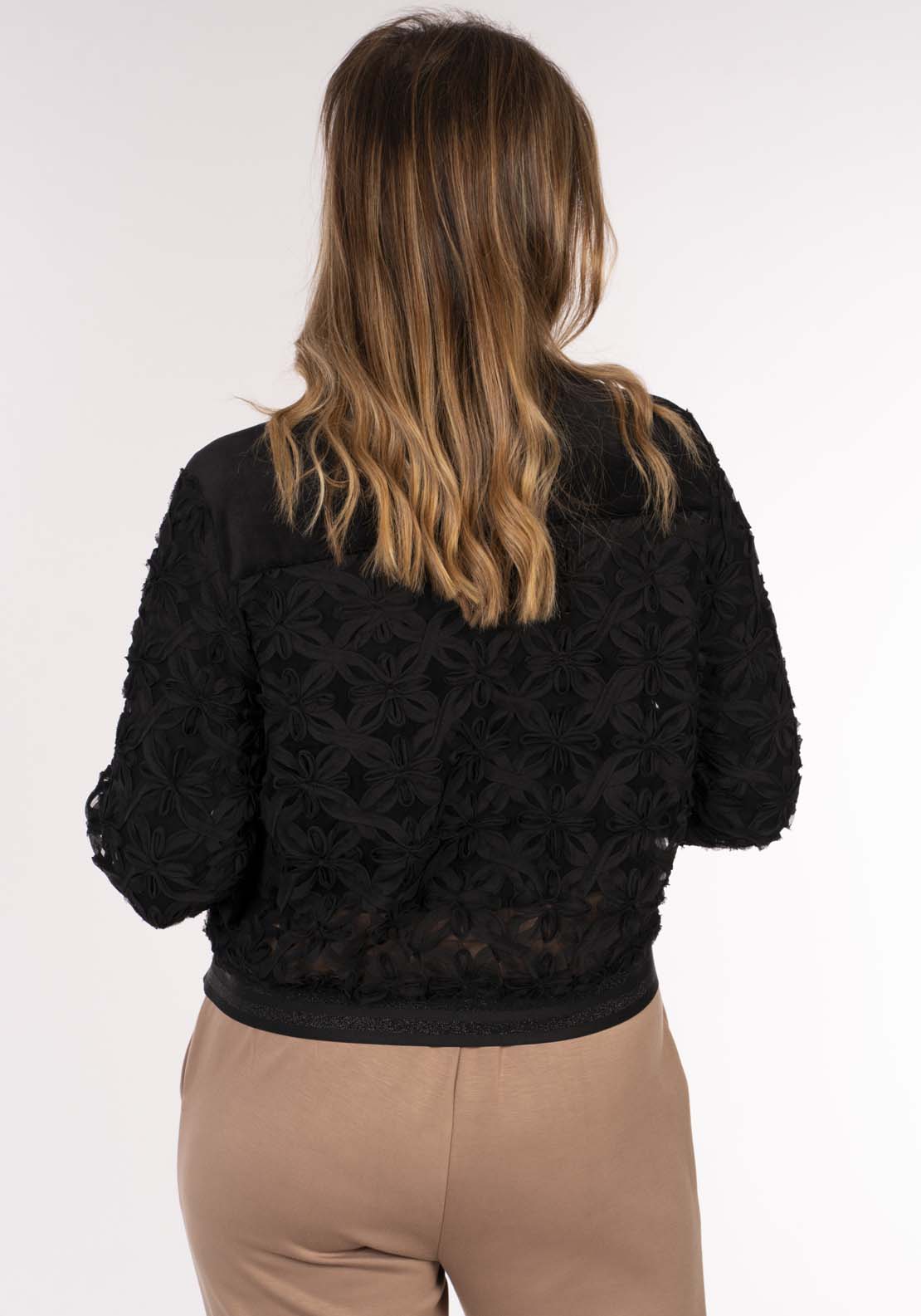 Naoise Lace Bomber Jkt - Black 4 Shaws Department Stores