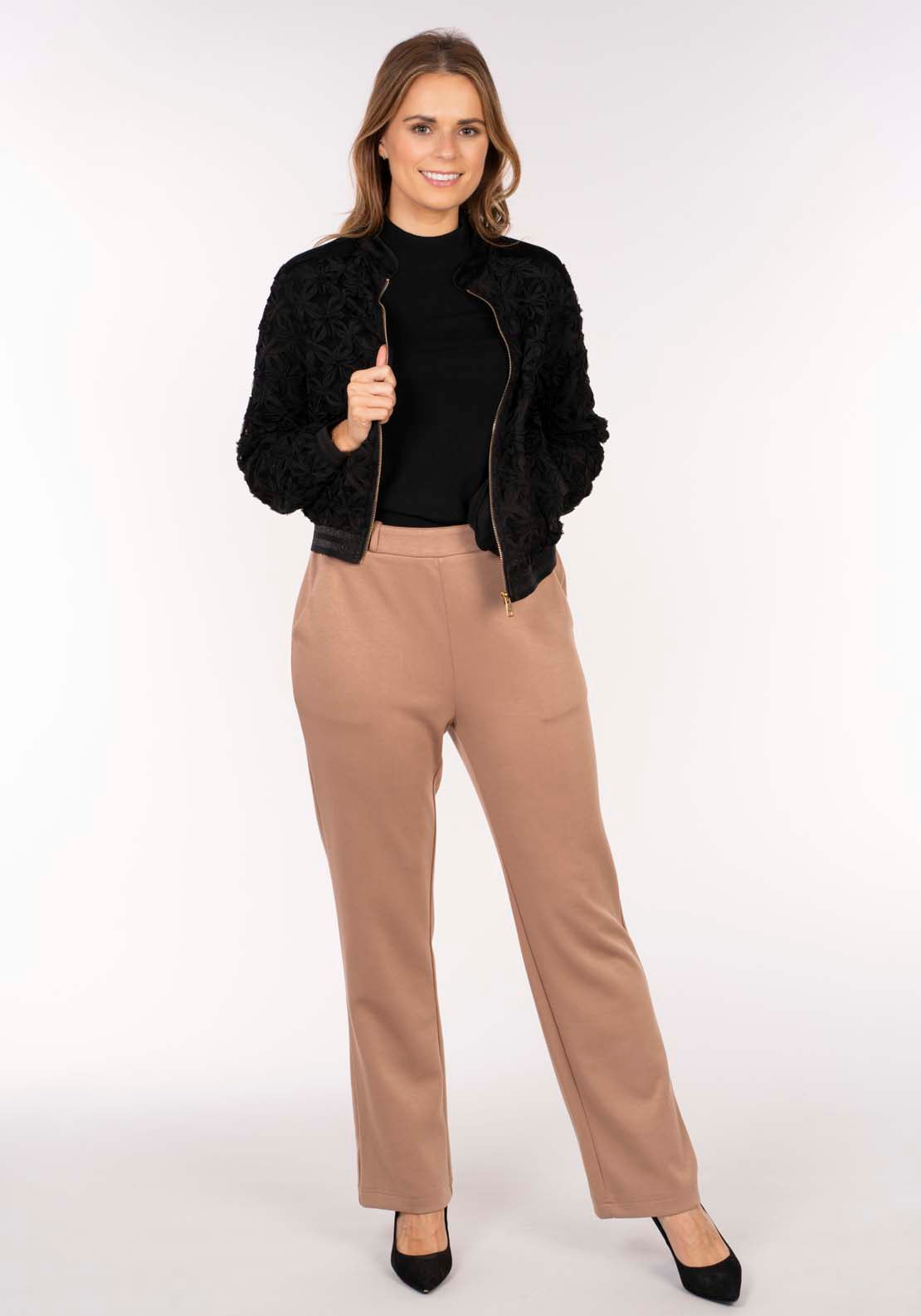 Naoise Button Wideleg Pant - Camel 1 Shaws Department Stores