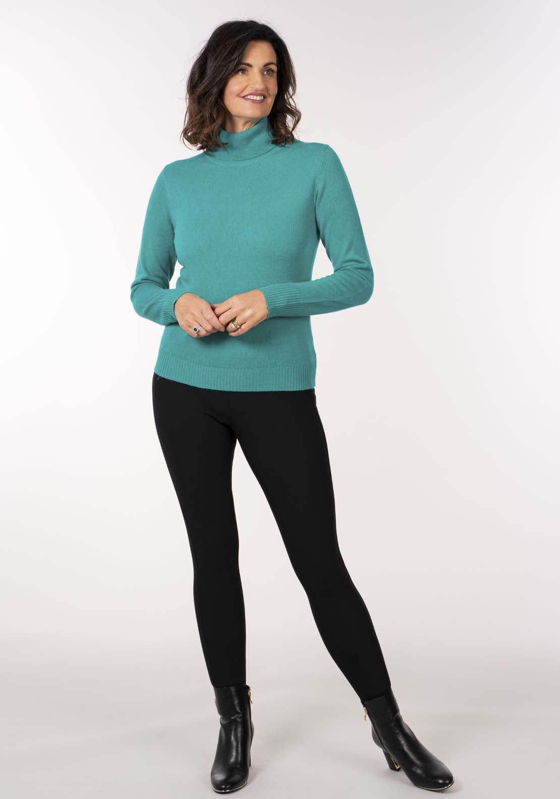 Tea Lane Cashmillon Roll Neck - Blue 7 Shaws Department Stores