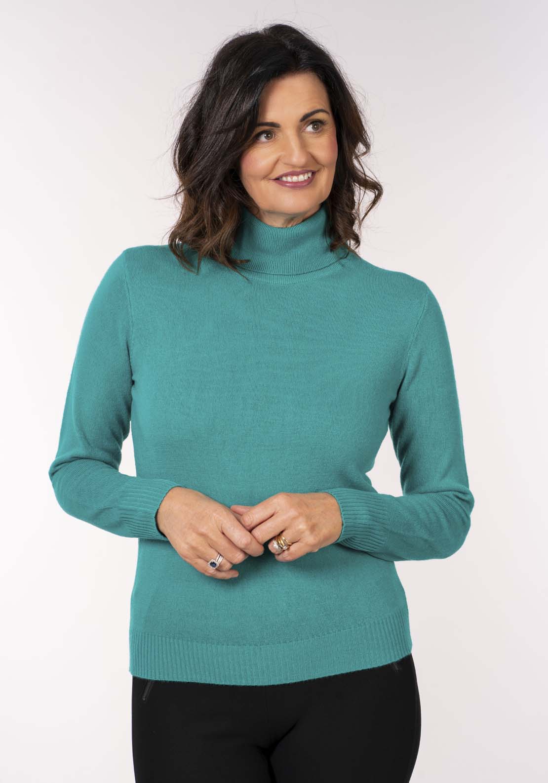 Tea Lane Cashmillon Roll Neck - Blue 4 Shaws Department Stores