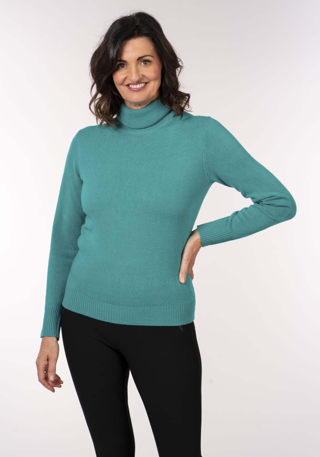 Tea Lane Cashmillon Roll Neck - Blue 2 Shaws Department Stores