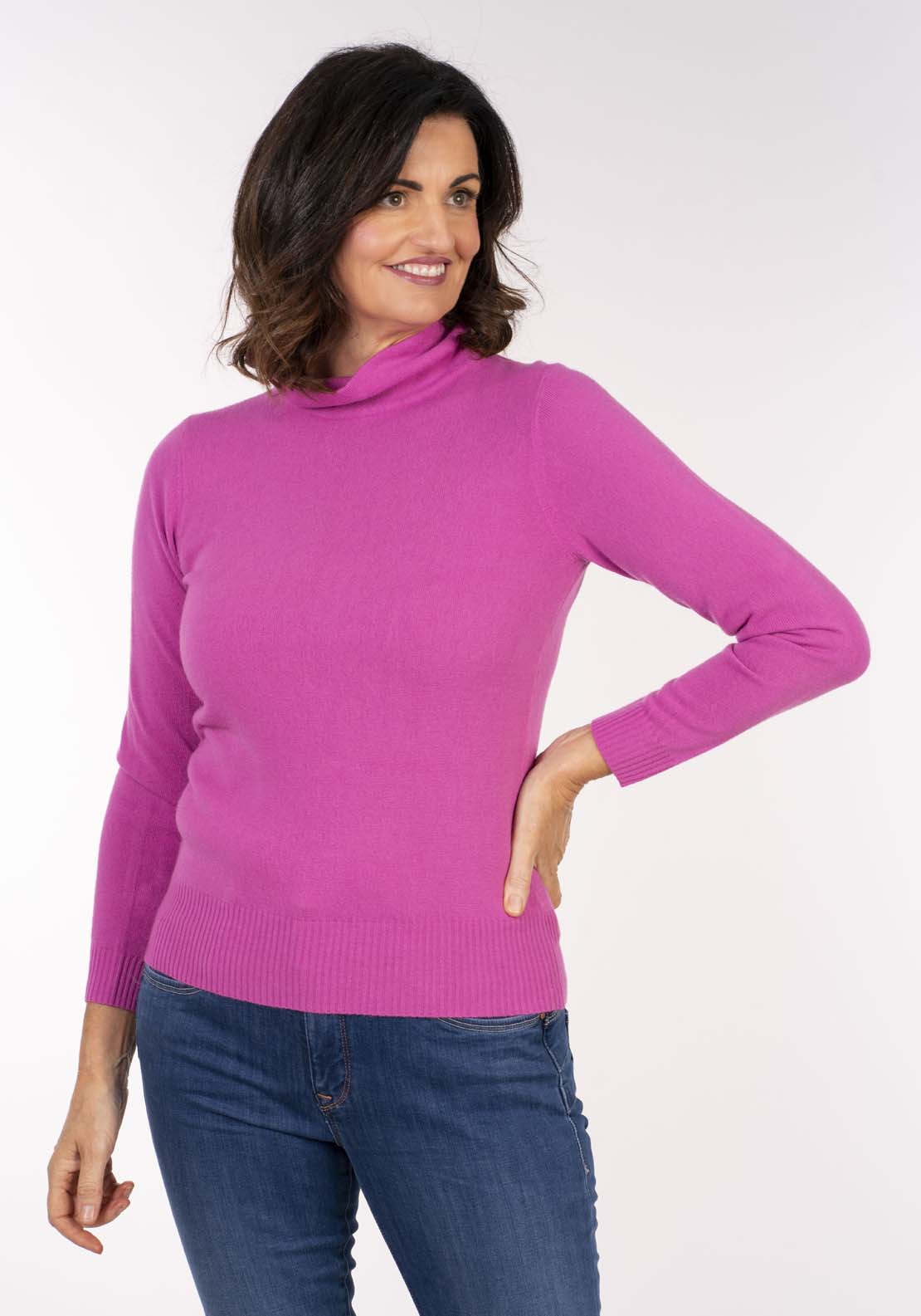 Tea Lane Cashmillon Turtle Neck - Cranberry 3 Shaws Department Stores