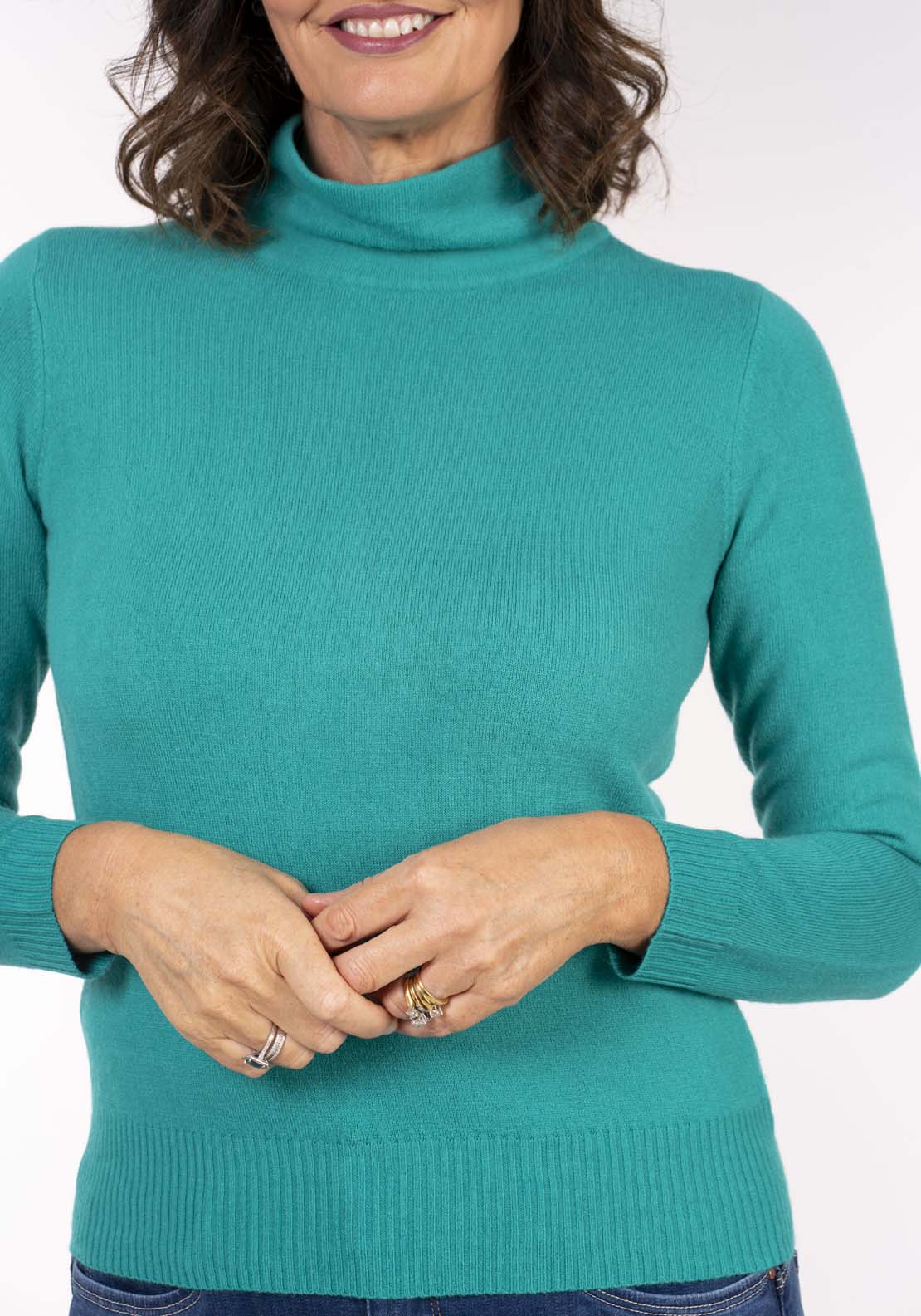 Tea Lane Cashmillon Turtle Neck - Blue 3 Shaws Department Stores