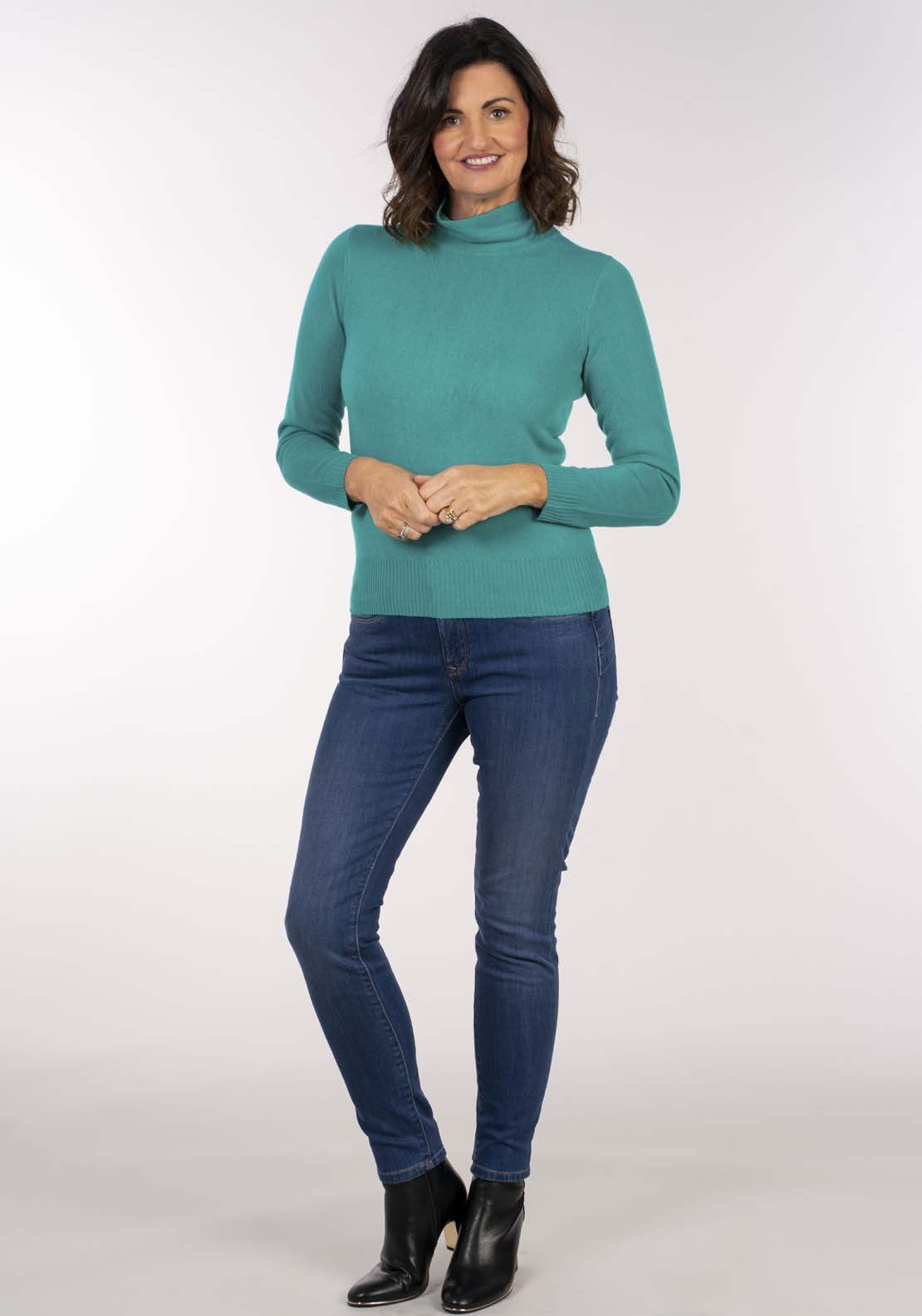 Tea Lane Cashmillon Turtle Neck - Blue 5 Shaws Department Stores