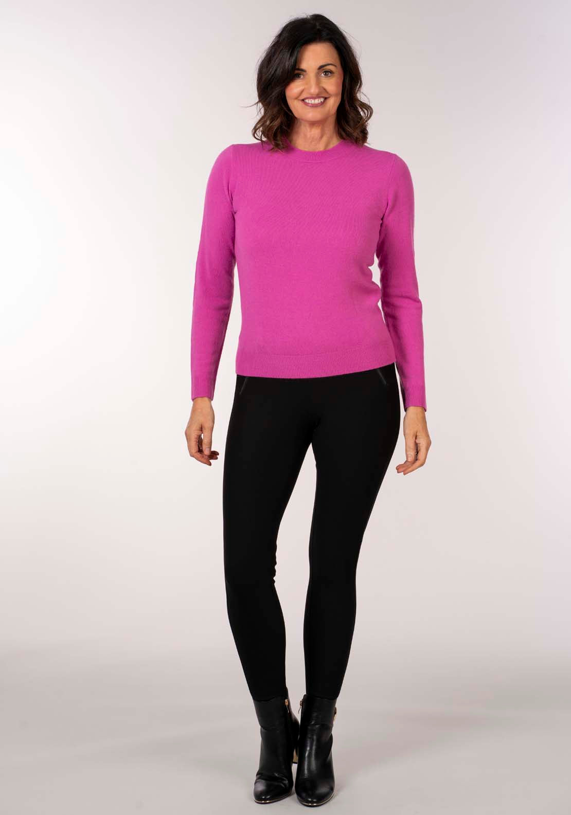 Tea Lane Cashmillon Crew Neck - Cranberry 4 Shaws Department Stores