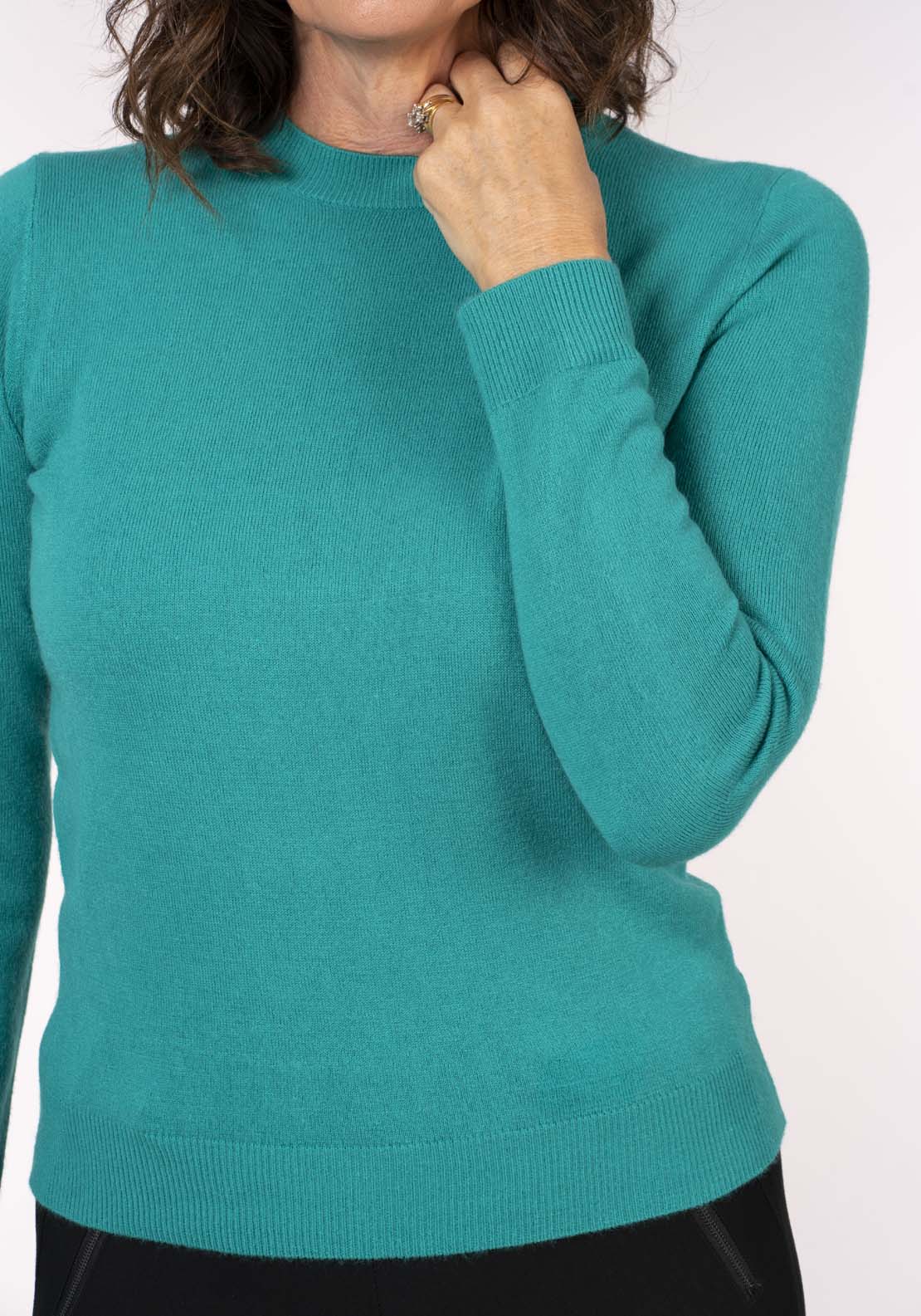 Tea Lane Cashmillon Crew Neck - Blue 3 Shaws Department Stores