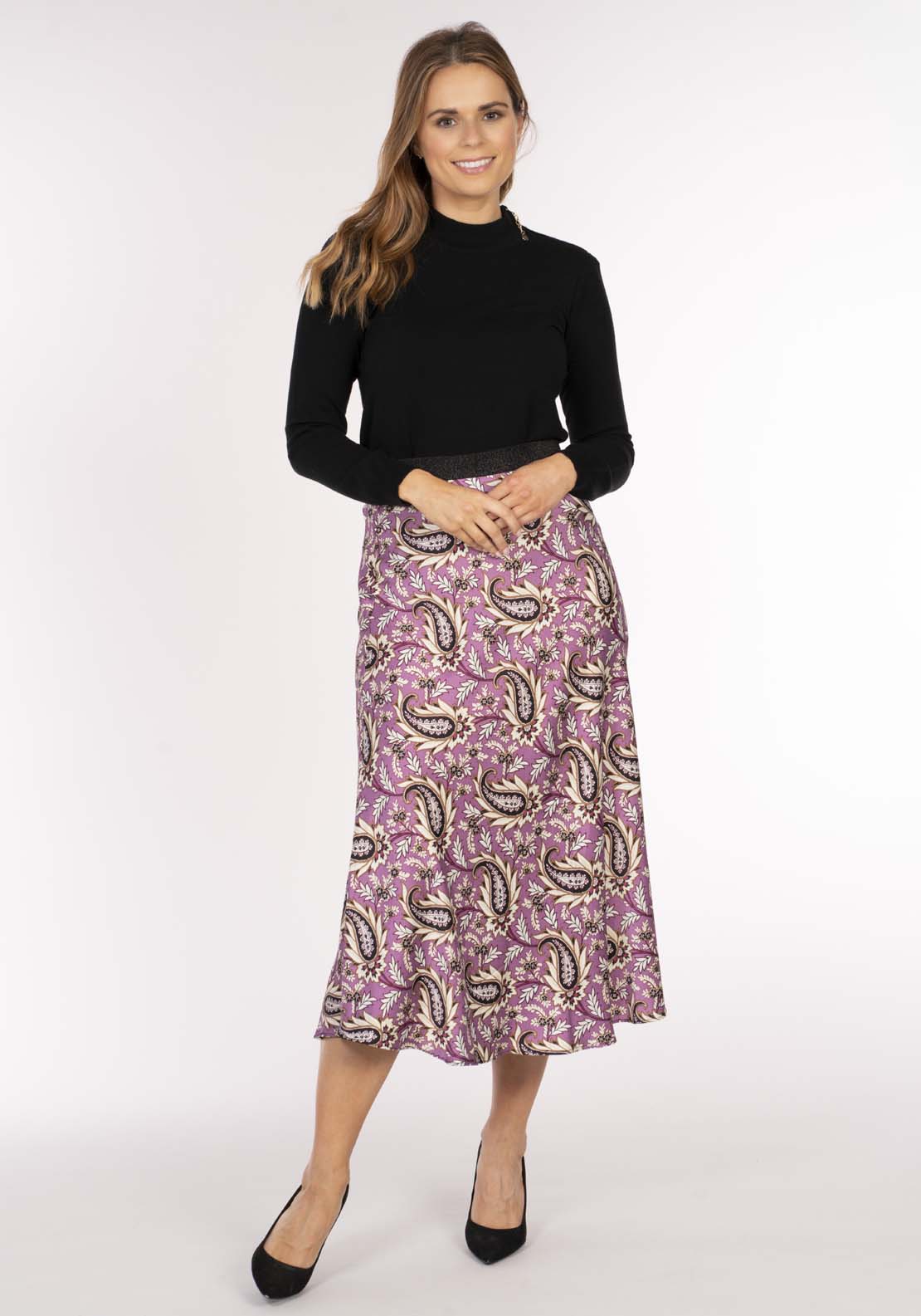 Naoise Side Zip Perkins Sweater - Black 1 Shaws Department Stores