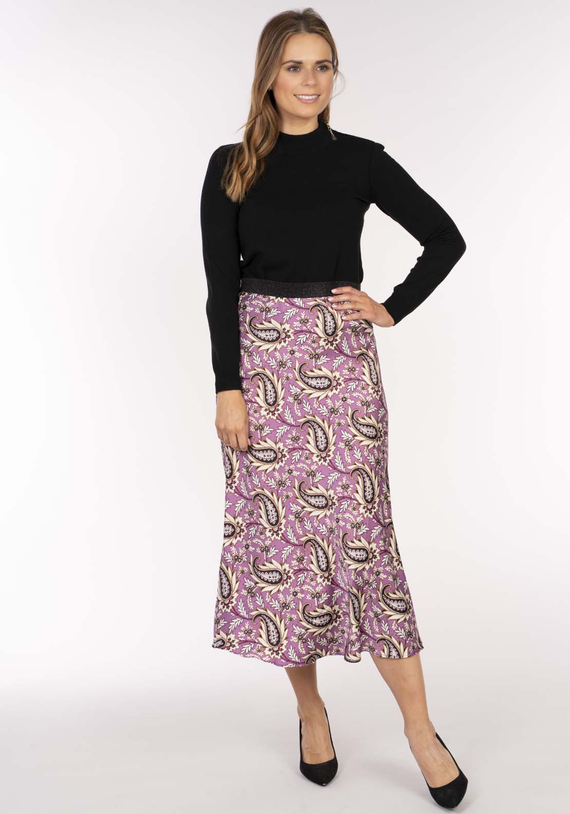 Naoise Paisley Print Skirt - Pink / Black 3 Shaws Department Stores