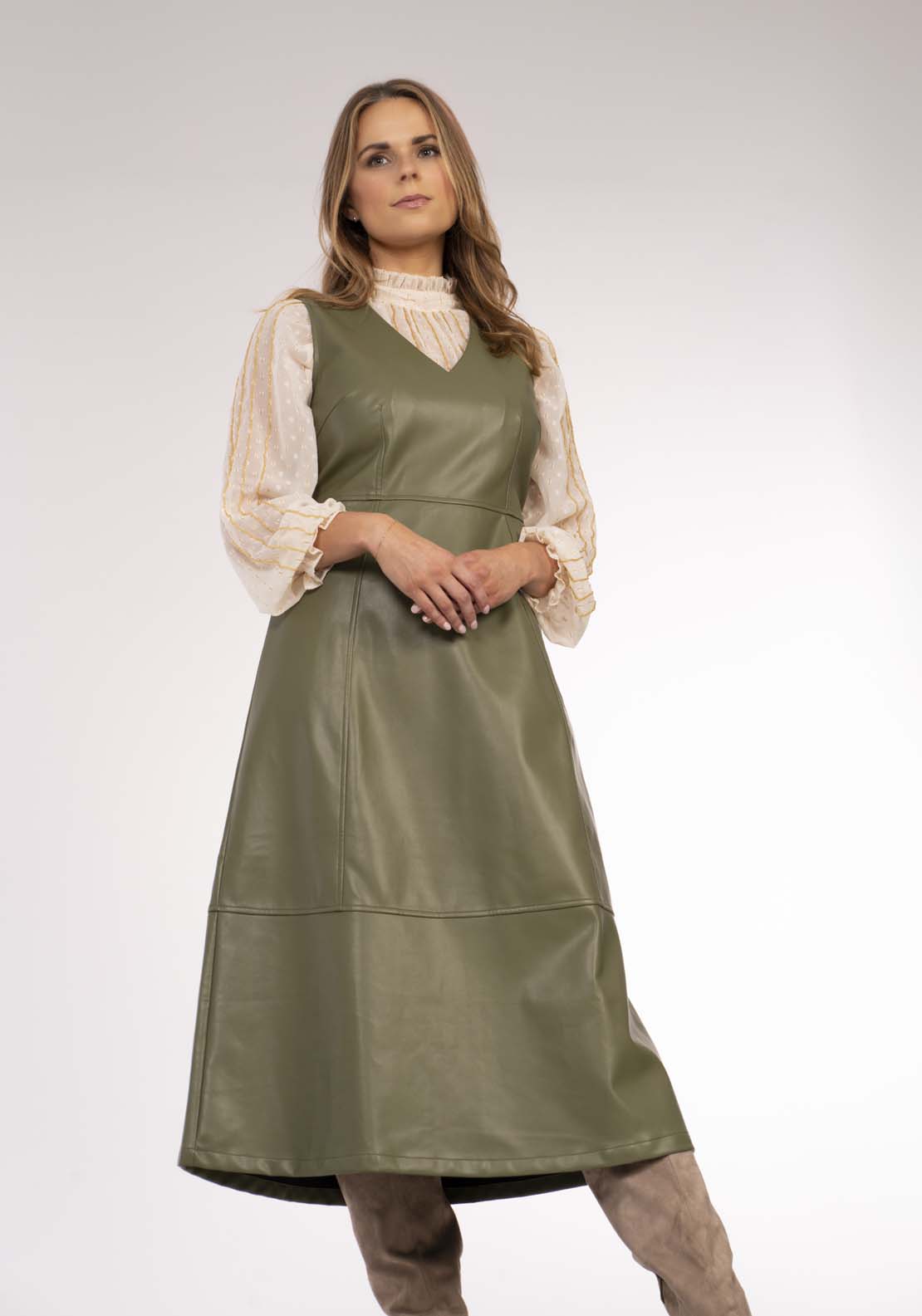 Naoise Ss Pu Dress - Green 6 Shaws Department Stores