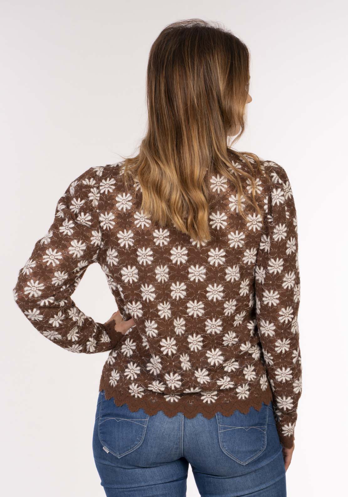 Naoise Lace Top - Brown 4 Shaws Department Stores