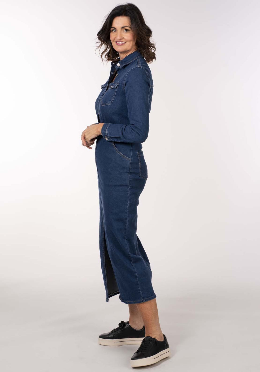 white christmas dresses Alia Strappy Denim Maxi dress | Diva Moda main image 0